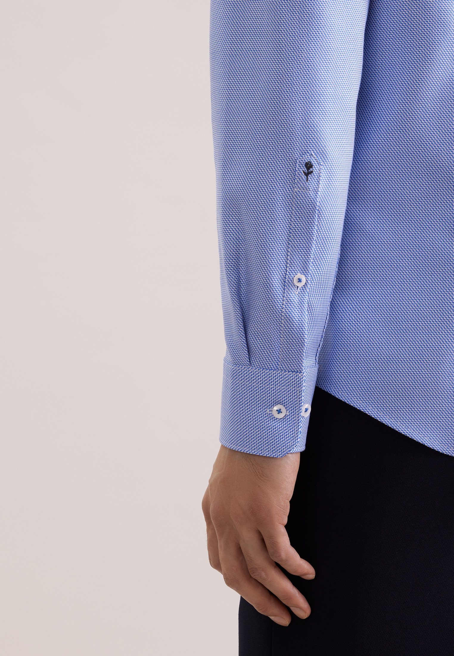 seidensticker Businesshemd »Schwarze Rose« Slim 1/1 Covered-Button-Down-Kragen Struktur