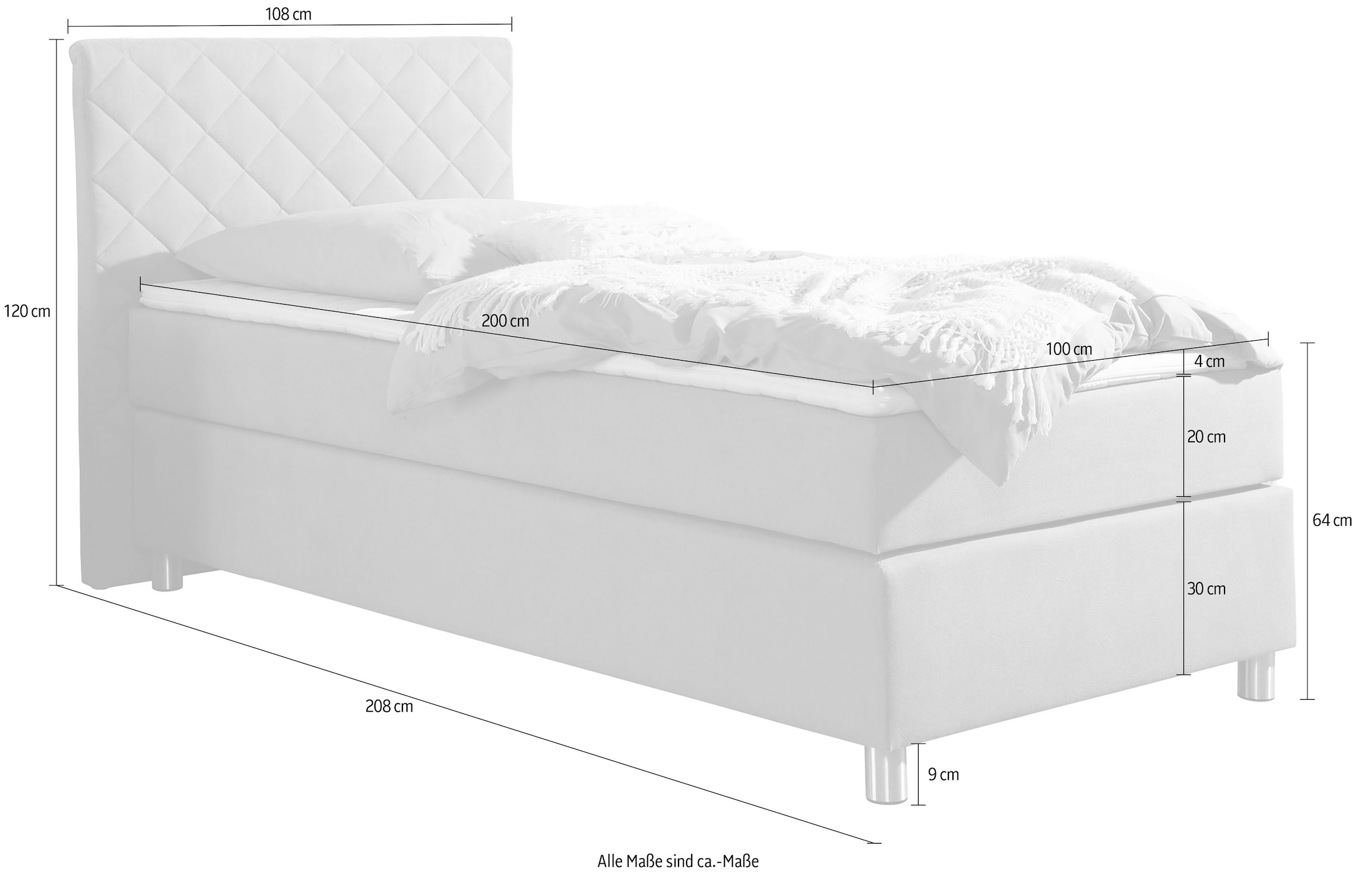 Home affaire Lit boxspring »Bernard, in verschiedenen Breiten« inkl. Topper, Matratze in H2, H3 oder H4 erhältlich