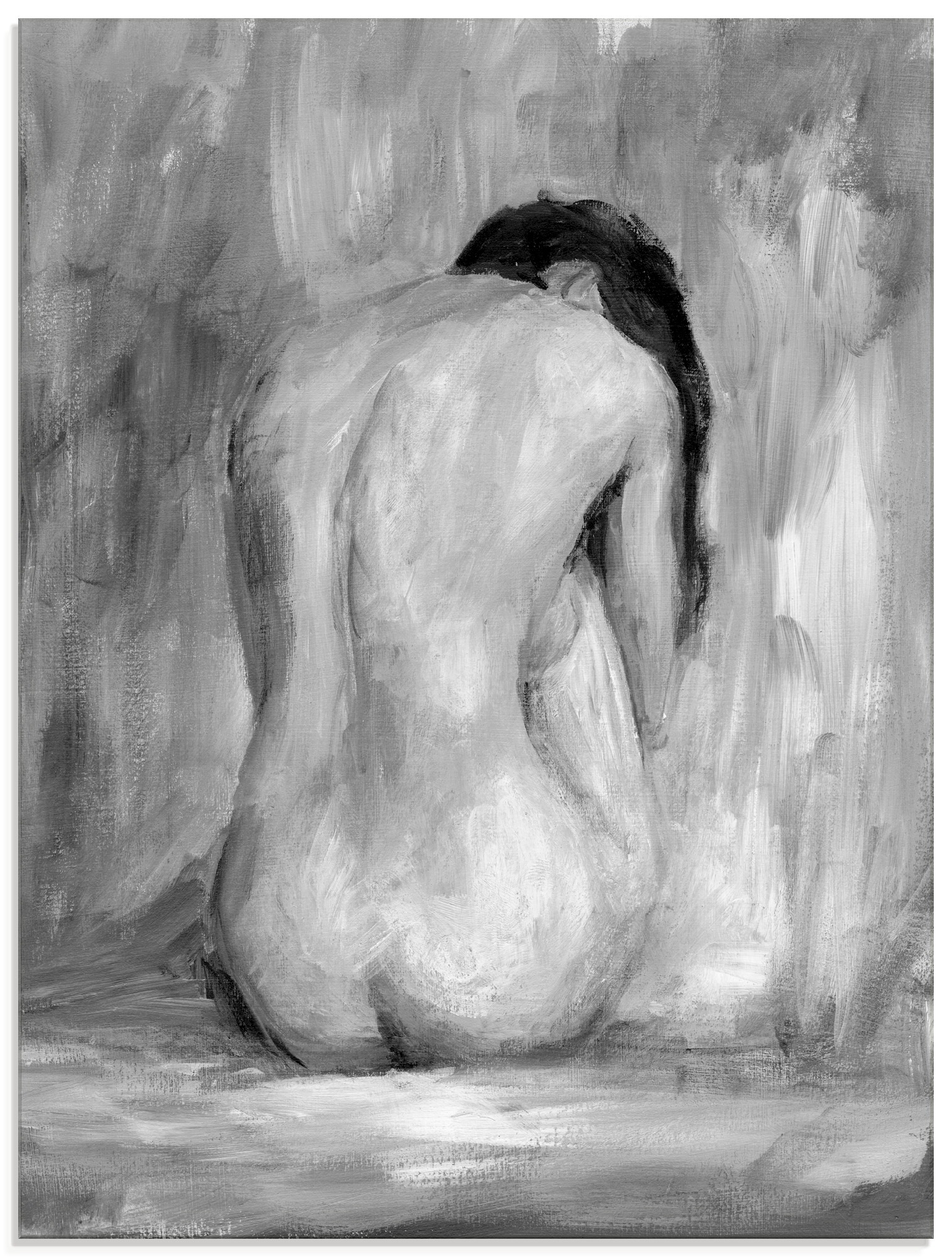 Image of Artland Glasbild "Figur in schwarz & weiss II" Frau 1 Stk. tlg. in verschiedenen Grössen