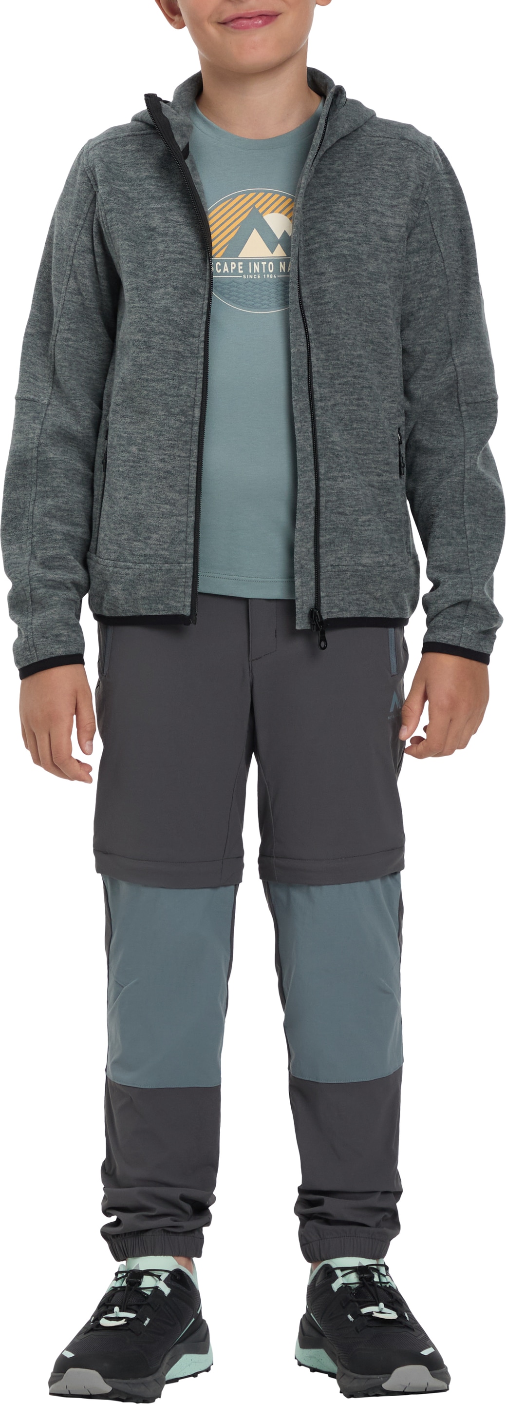 McKINLEY Fleecejacke »JU.-FLEECE-JACKE CHOCO FZ HD FL B« mit Kapuze mit Kapuze, Reissverschlusstaschen, elastische Kanten
