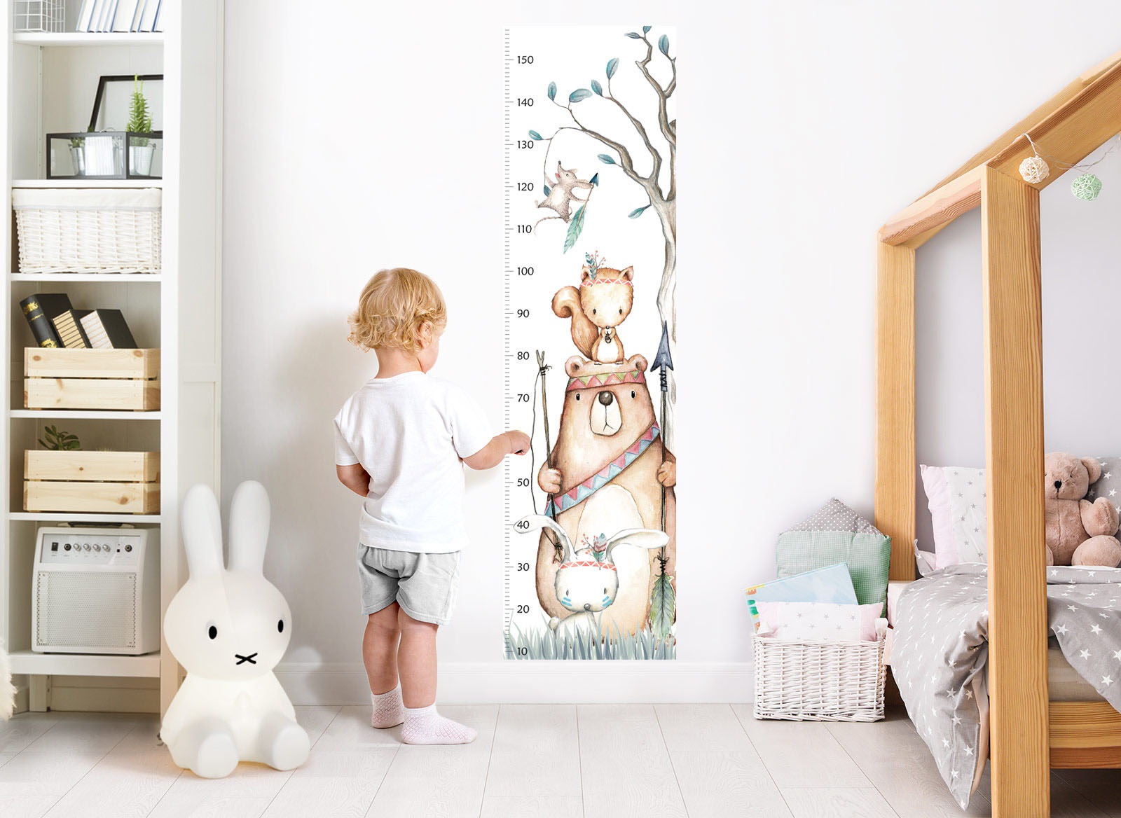 Image of little DECO Wandtattoo »Little Deco Wandtattoo Messlatte 150cm Bär Hase Eichhörnchen« bei Ackermann Versand Schweiz