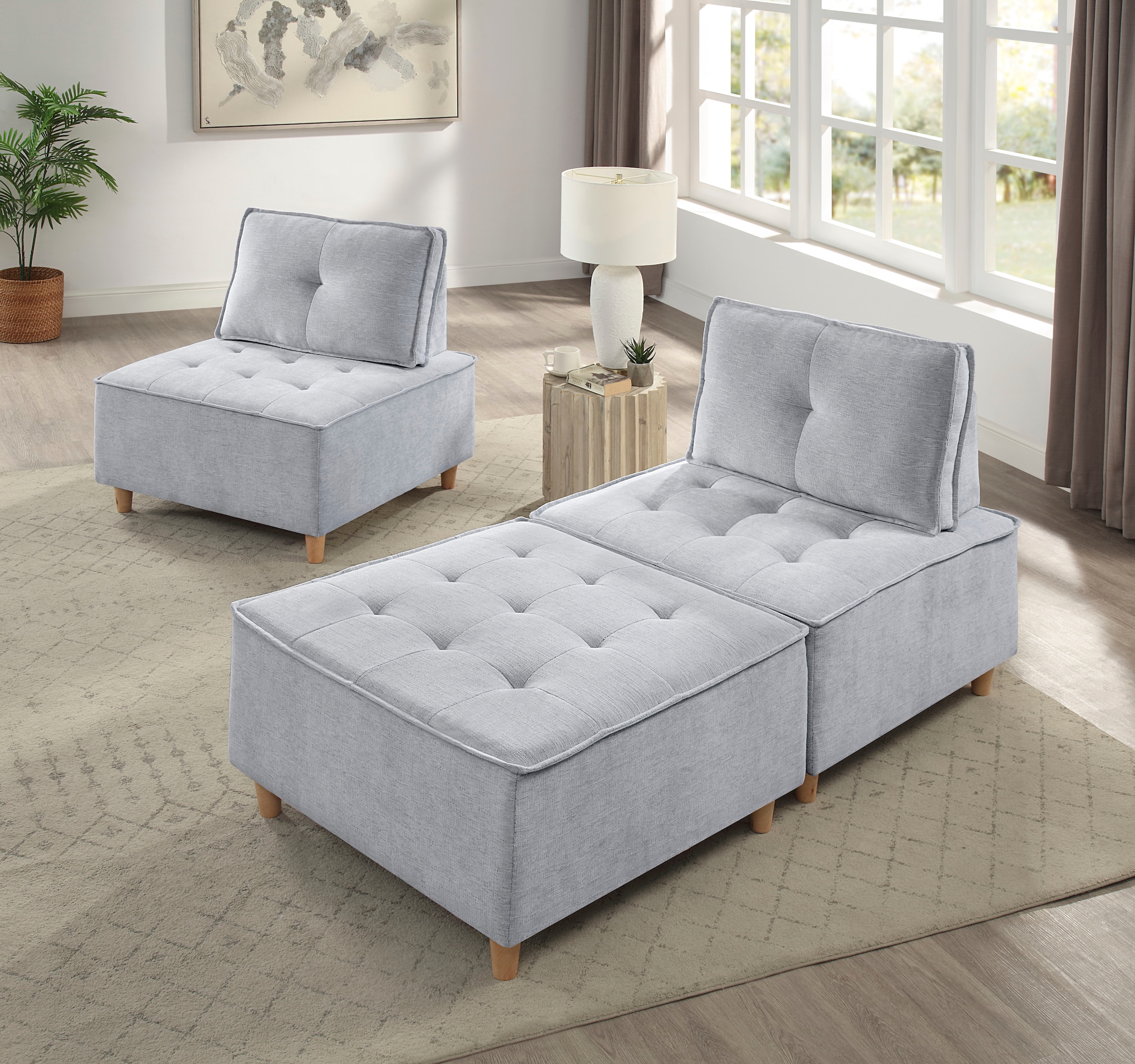 Hocker »Flexid«, (1 St.), modular erweiterbar zum Sofa, Chenille-Bezug