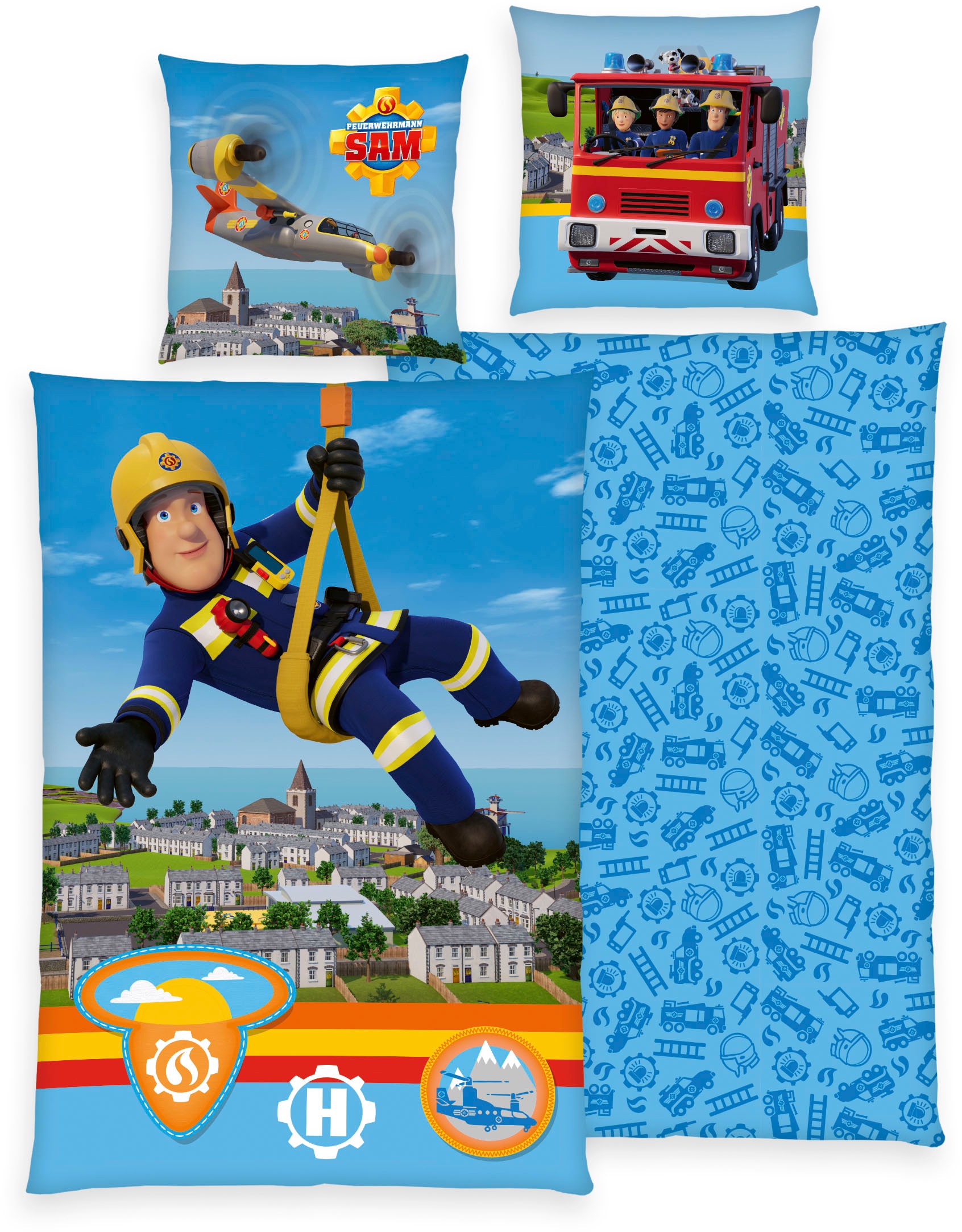 Image of Feuerwehrmann Sam Bettwäsche "Feuerwehrmann Sam" 2 Stk. mit collem Motiv