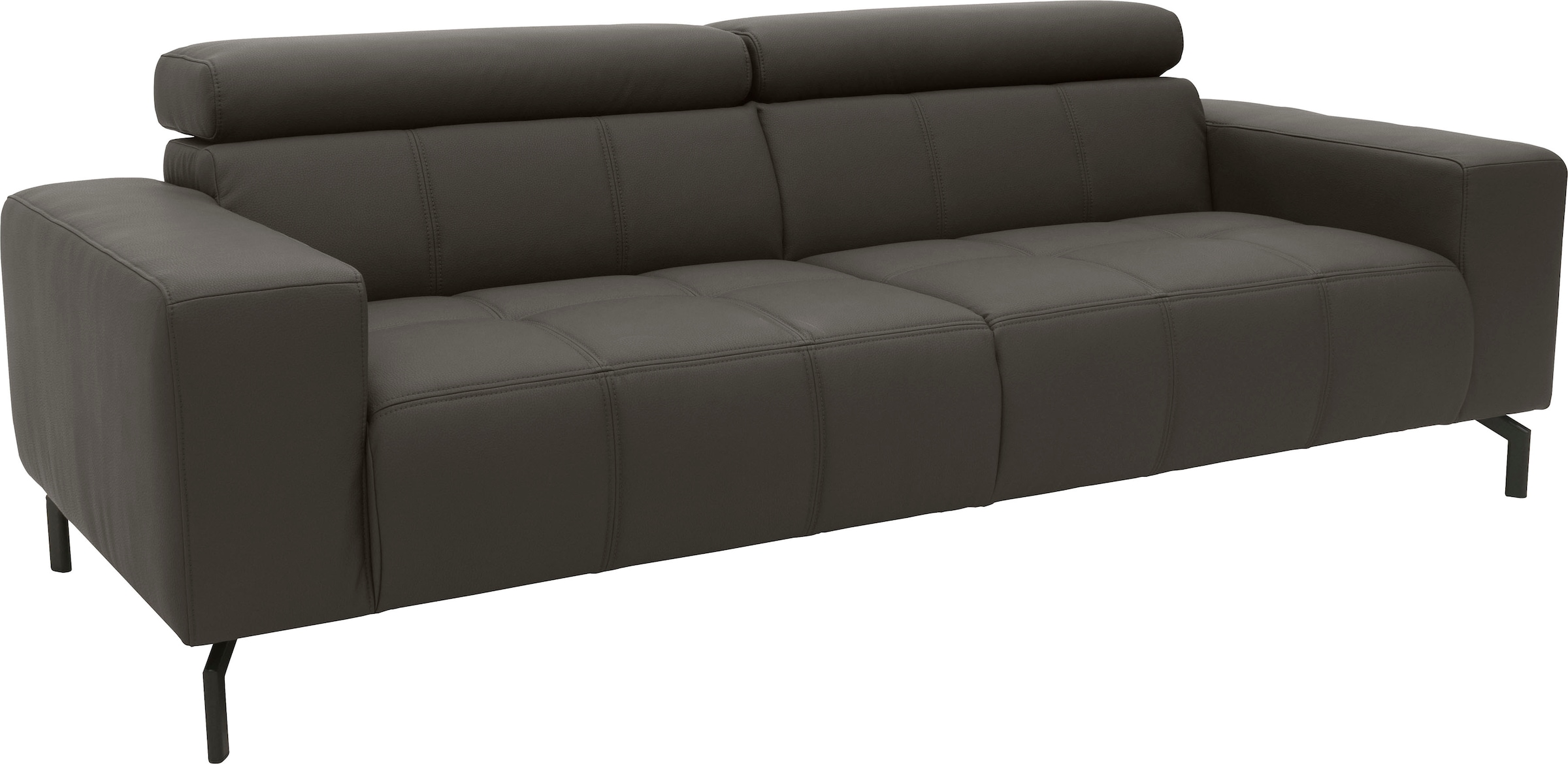 DOMO collection 2,5-Sitzer »Cunelli zeitlos und elegant, moderne Sitznähte als Designelement,«, wahlweise mit 6-fach verstellbaren Kopfteilen, fester Sitzkomfort