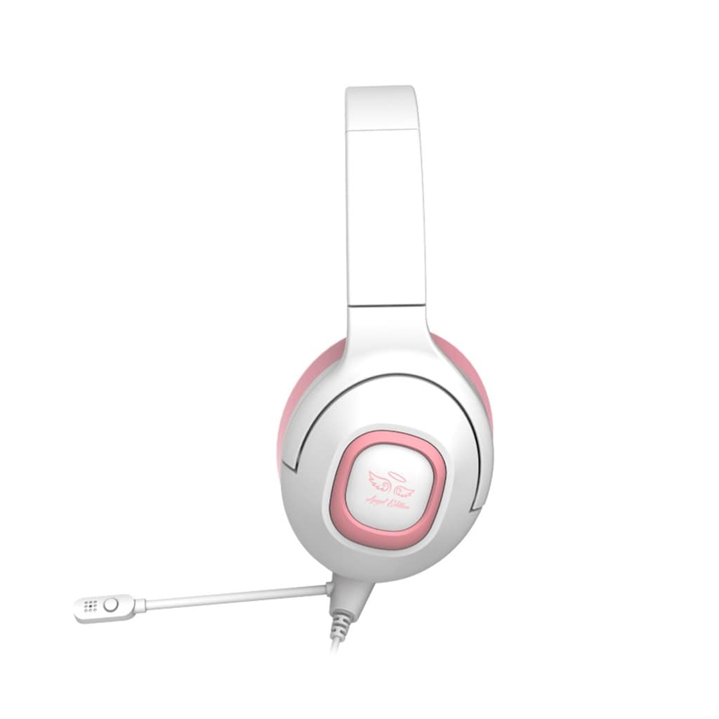 Sades Gaming-Headset »Shaman SA-724 Gaming Headset, weiss/pink, USB, kabelgebunden«, Mikrofon abnehmbar