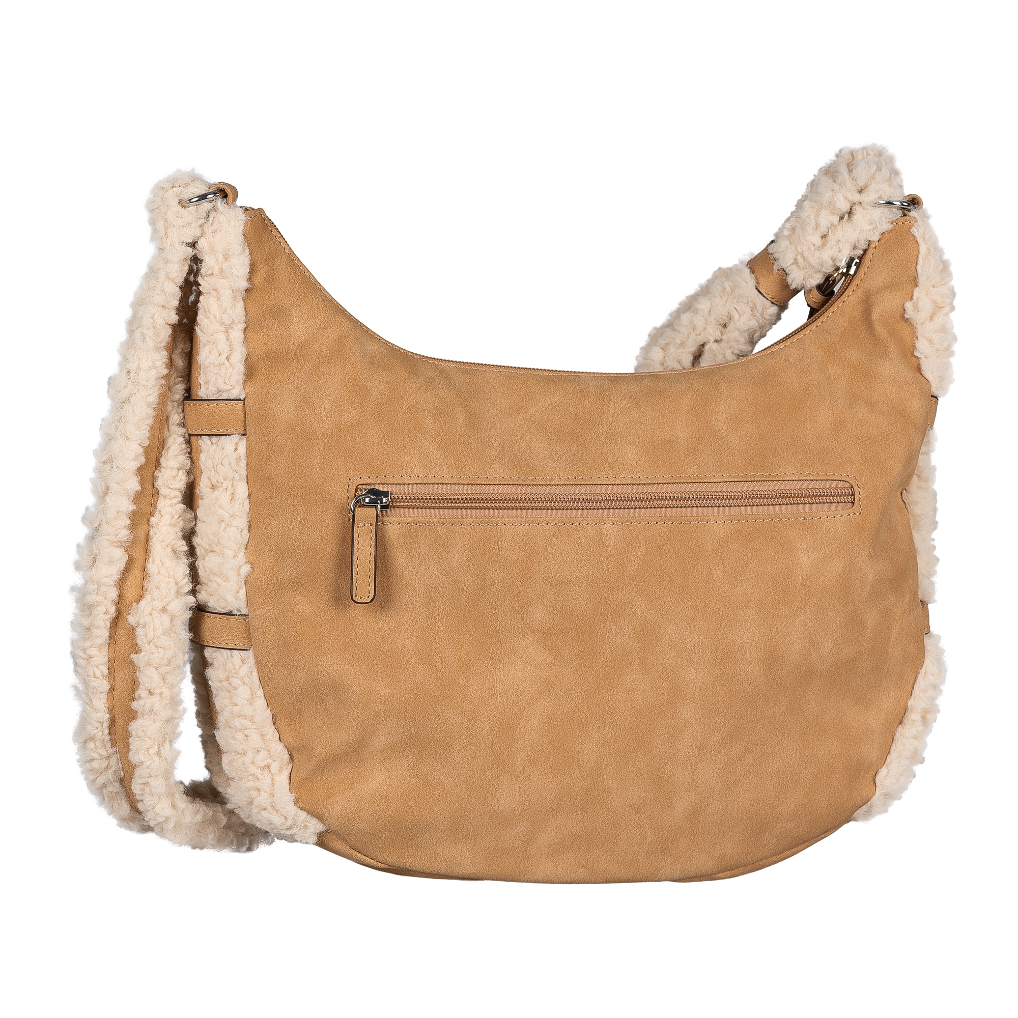 TOM TAILOR Sac à bandoulière »Neela« Sac bandoulière femme avec imitation fourrure douce sur la sangle