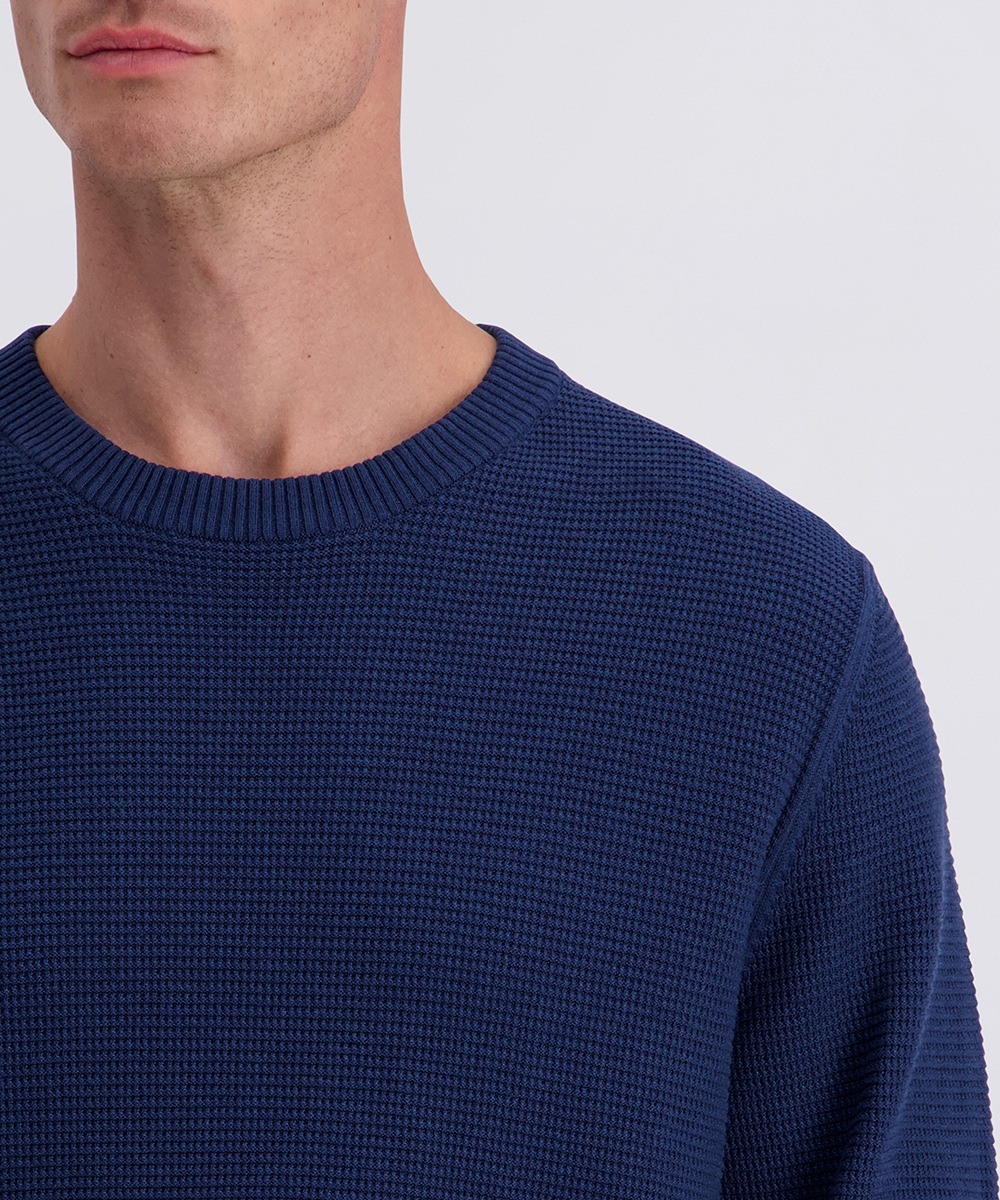 Pierre Cardin Pull à col rond avec motif à structure gaufrée