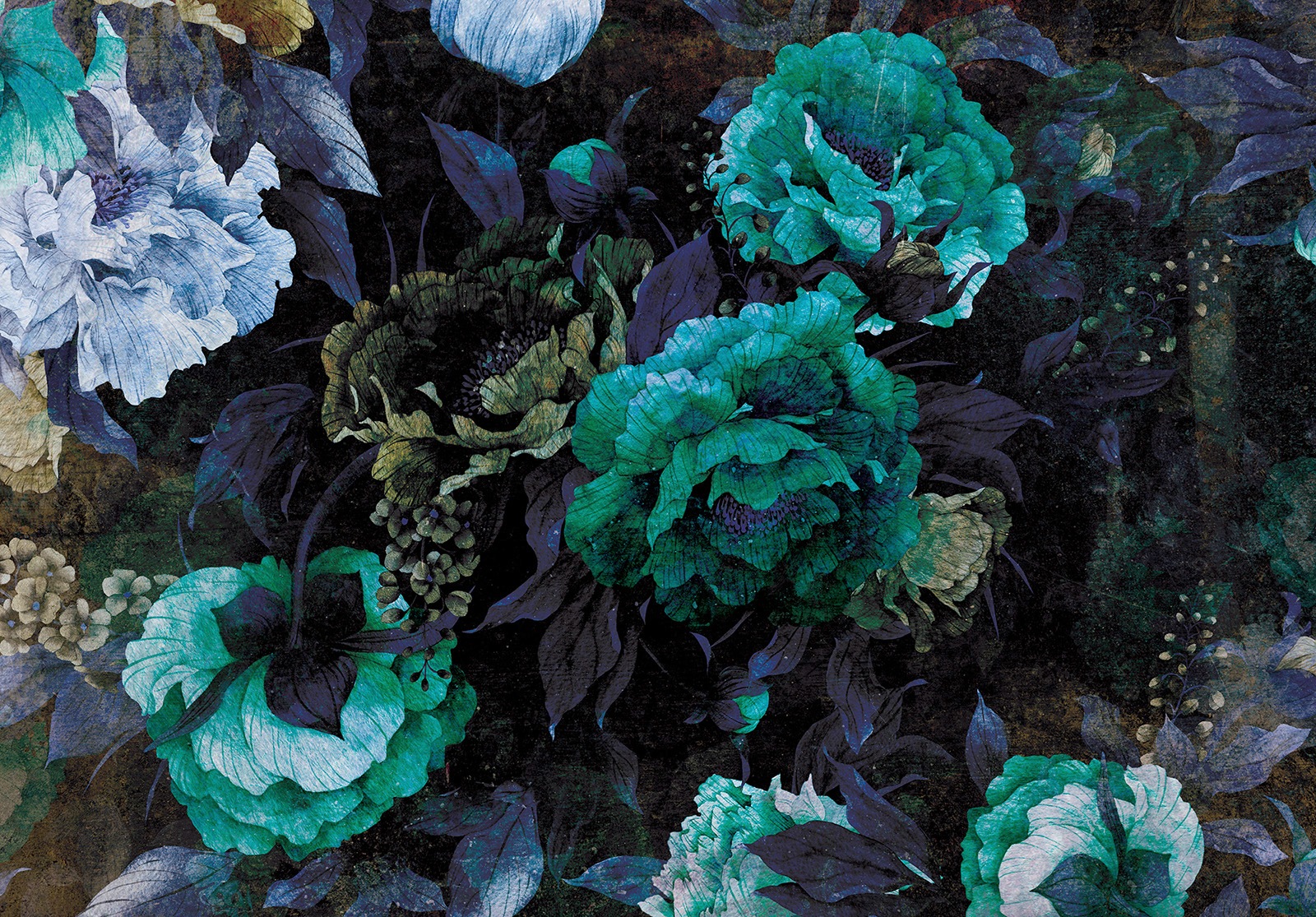 Image of Consalnet Vliestapete »Grüner Blumen Mix«, floral bei Ackermann Versand Schweiz