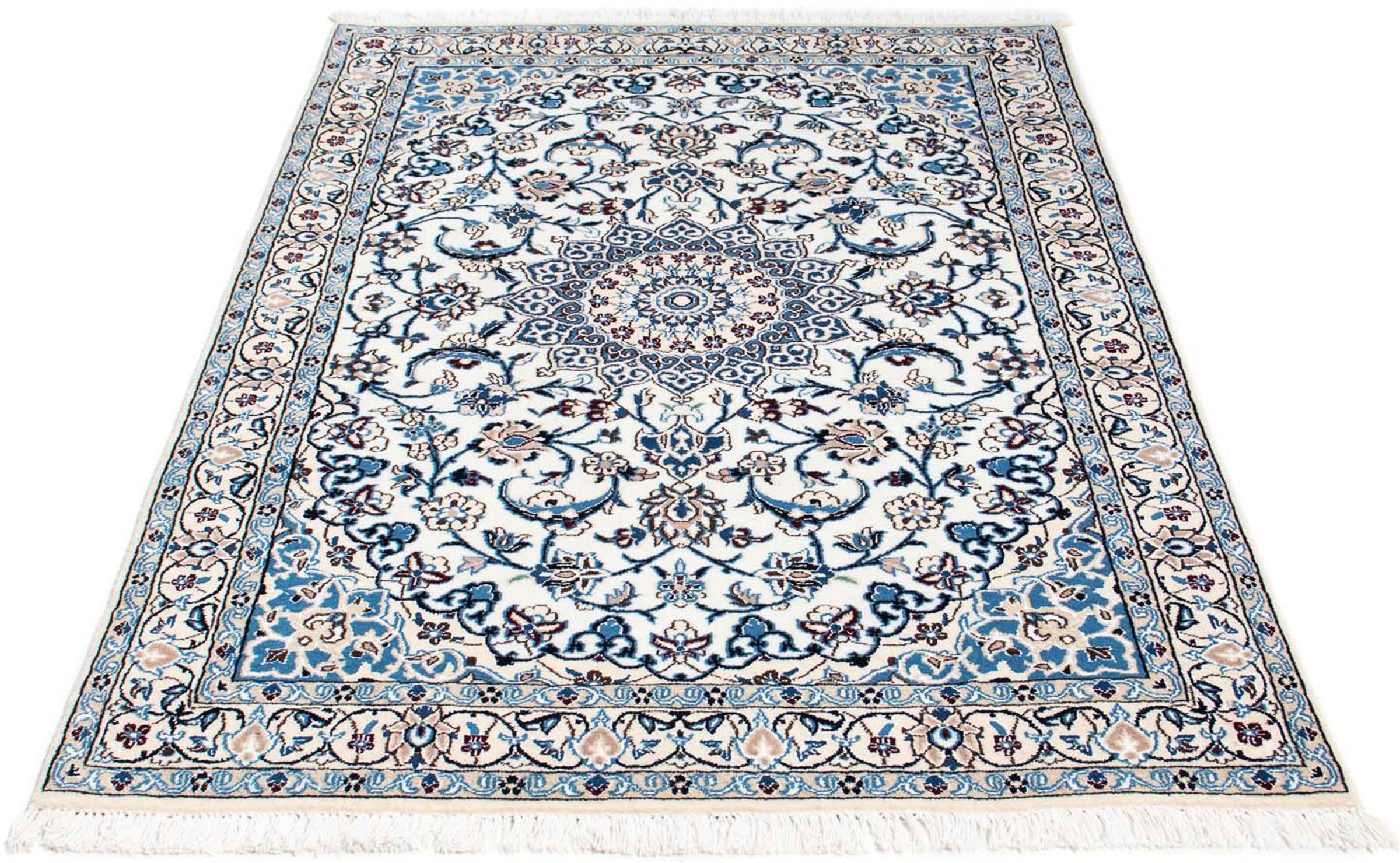 Image of morgenland Orientteppich »Perser - Nain - Royal - 172 x 111 cm - beige«, rechteckig, 10 mm Höhe, Wohnzimmer, Handgeknüpft, Einzelstück mit Zertifikat bei Ackermann Versand Schweiz