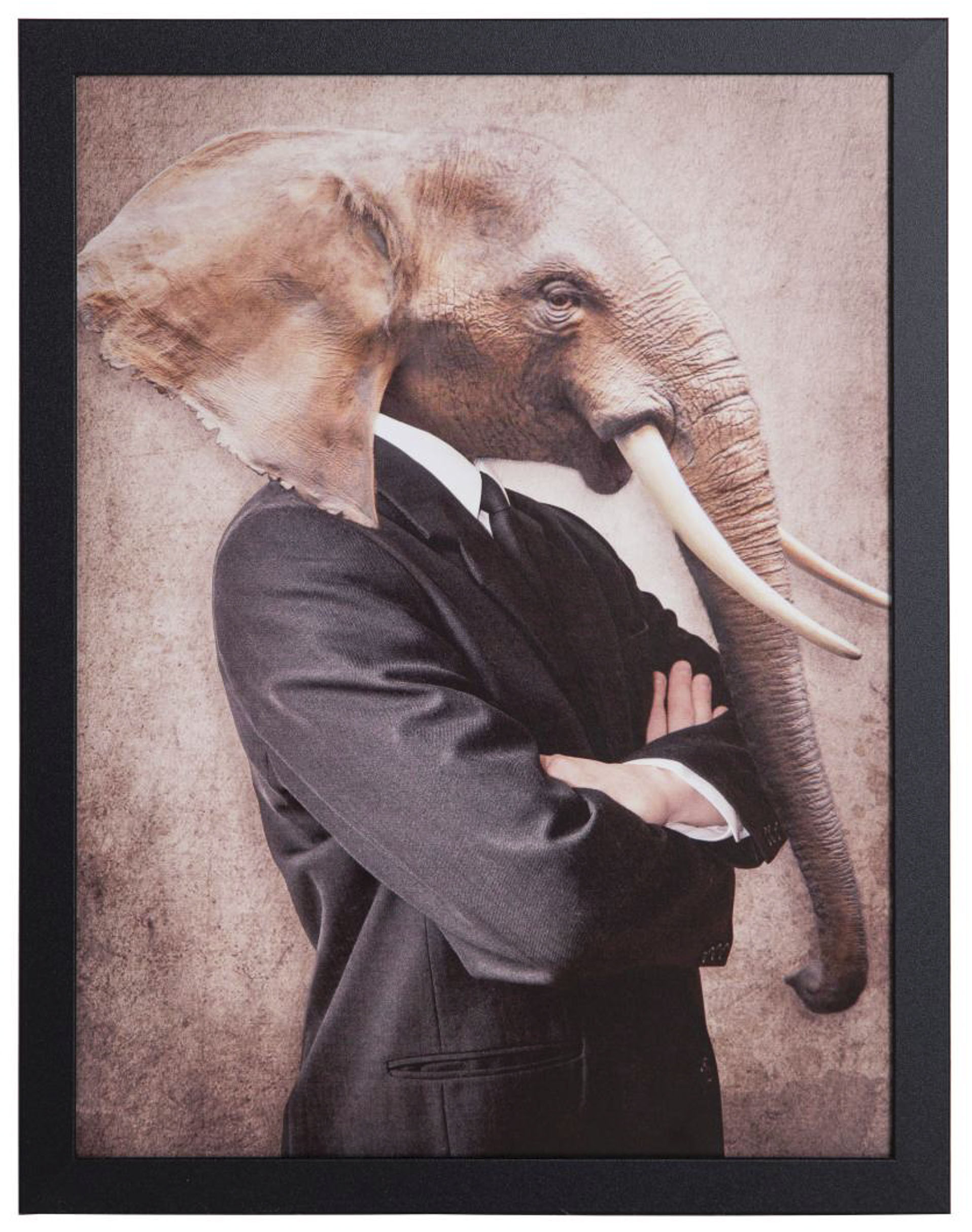 Image of Spiegelprofi GmbH Bild mit Rahmen »Elephant«, (1 St.), hochwertiger Kunstdruck, Rahmen schwarz bei Ackermann Versand Schweiz