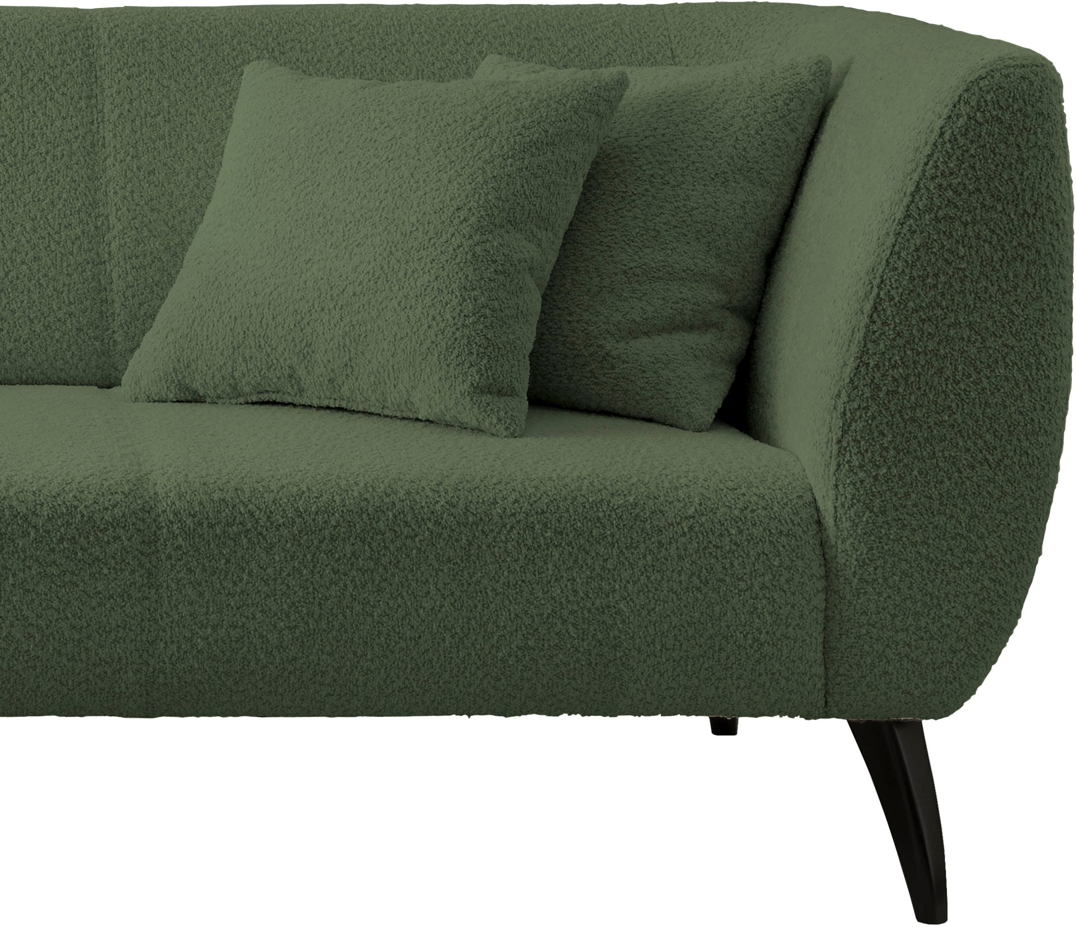 INOSIGN Ecksofa »Colori L-Form«, Holzfussfarbe wählbar, inkl. 4x Zierkissen