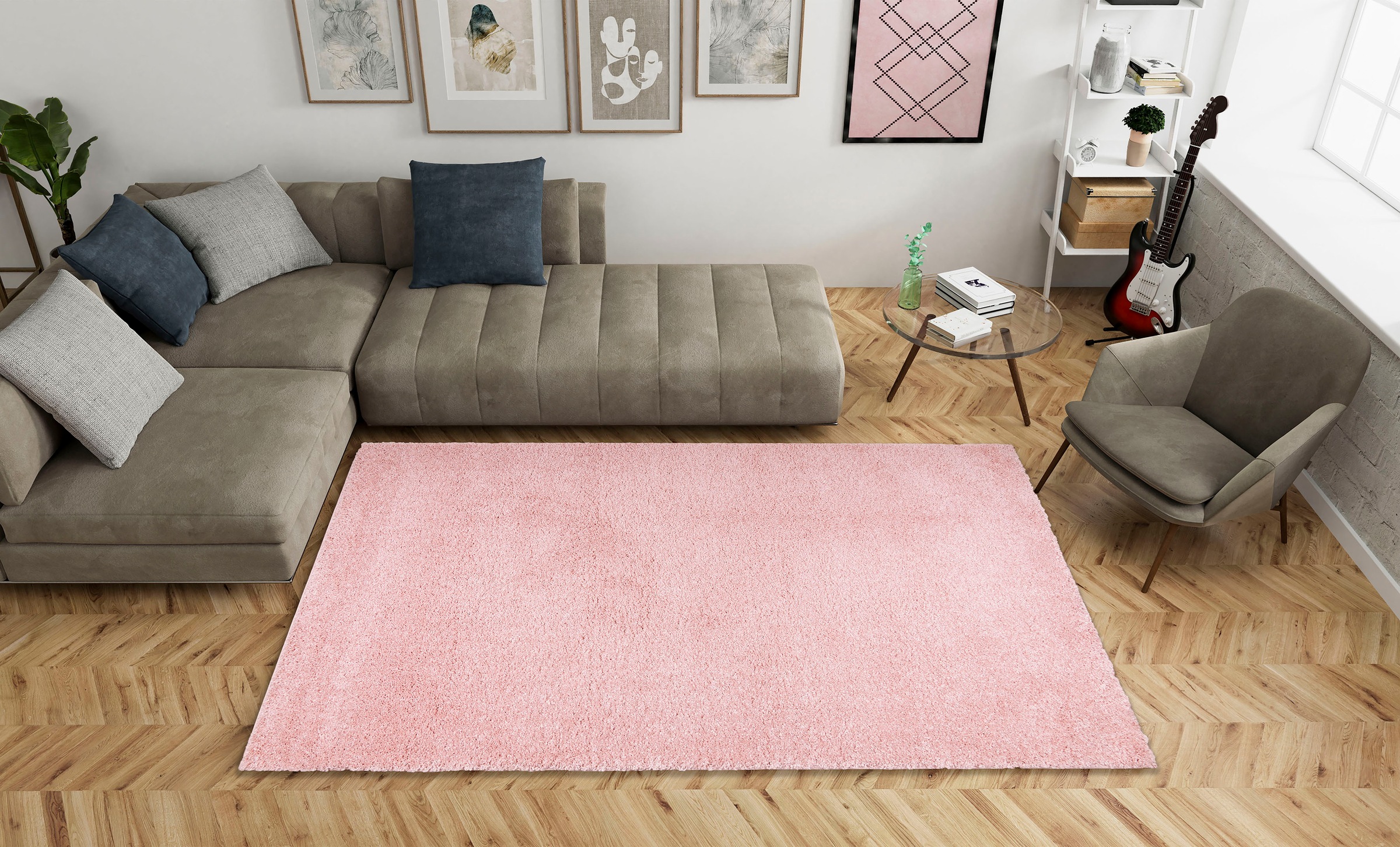 Home affaire Hochflor-Teppich »Shaggy 30«, rechteckig, 30 mm Höhe, Teppich, Uni Farben, besonders weich und kuschelig