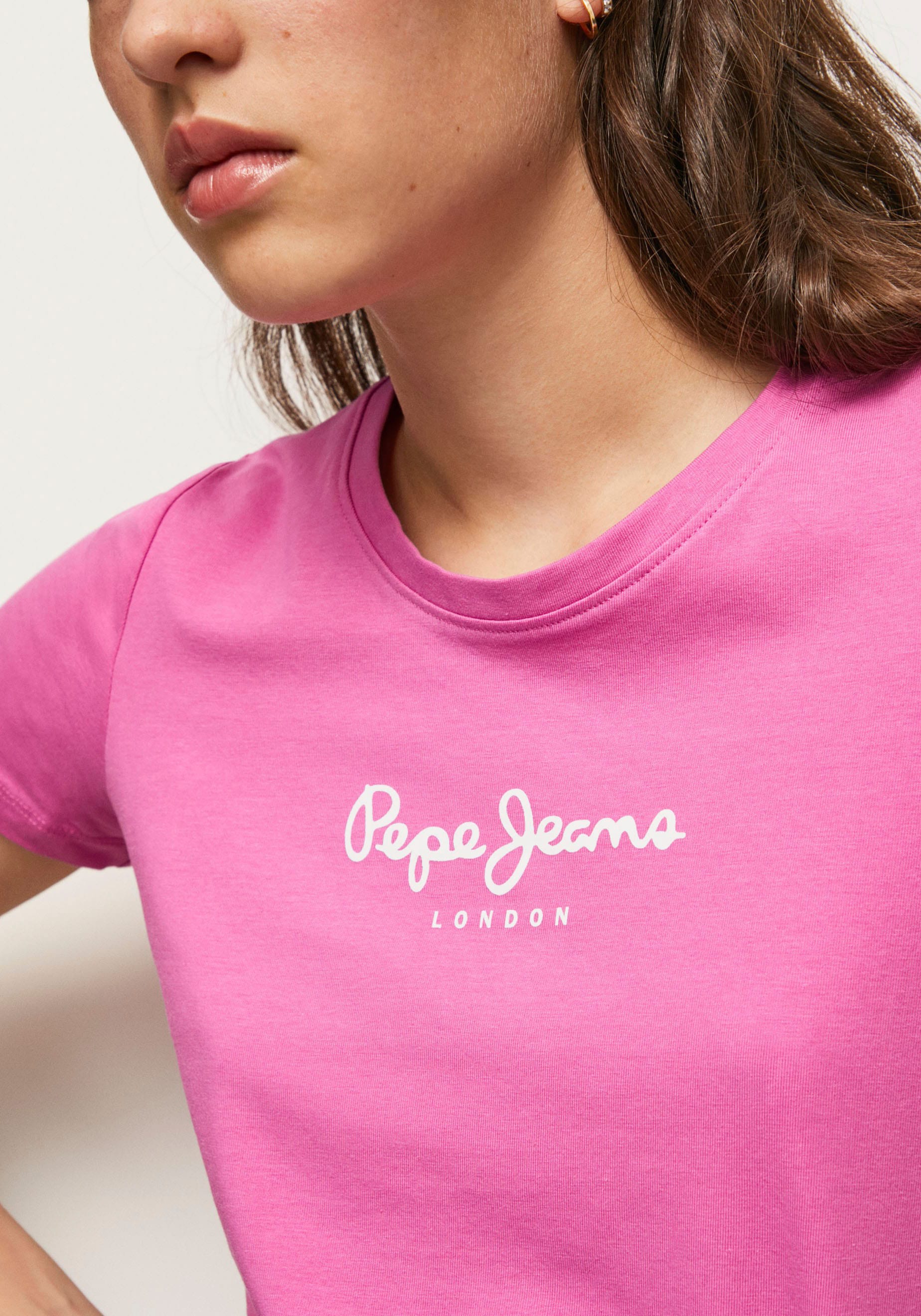 ♕ Pepe Jeans T-Shirt »NEW Logo-Print VIRGINIA«, bestellen versandkostenfrei mit