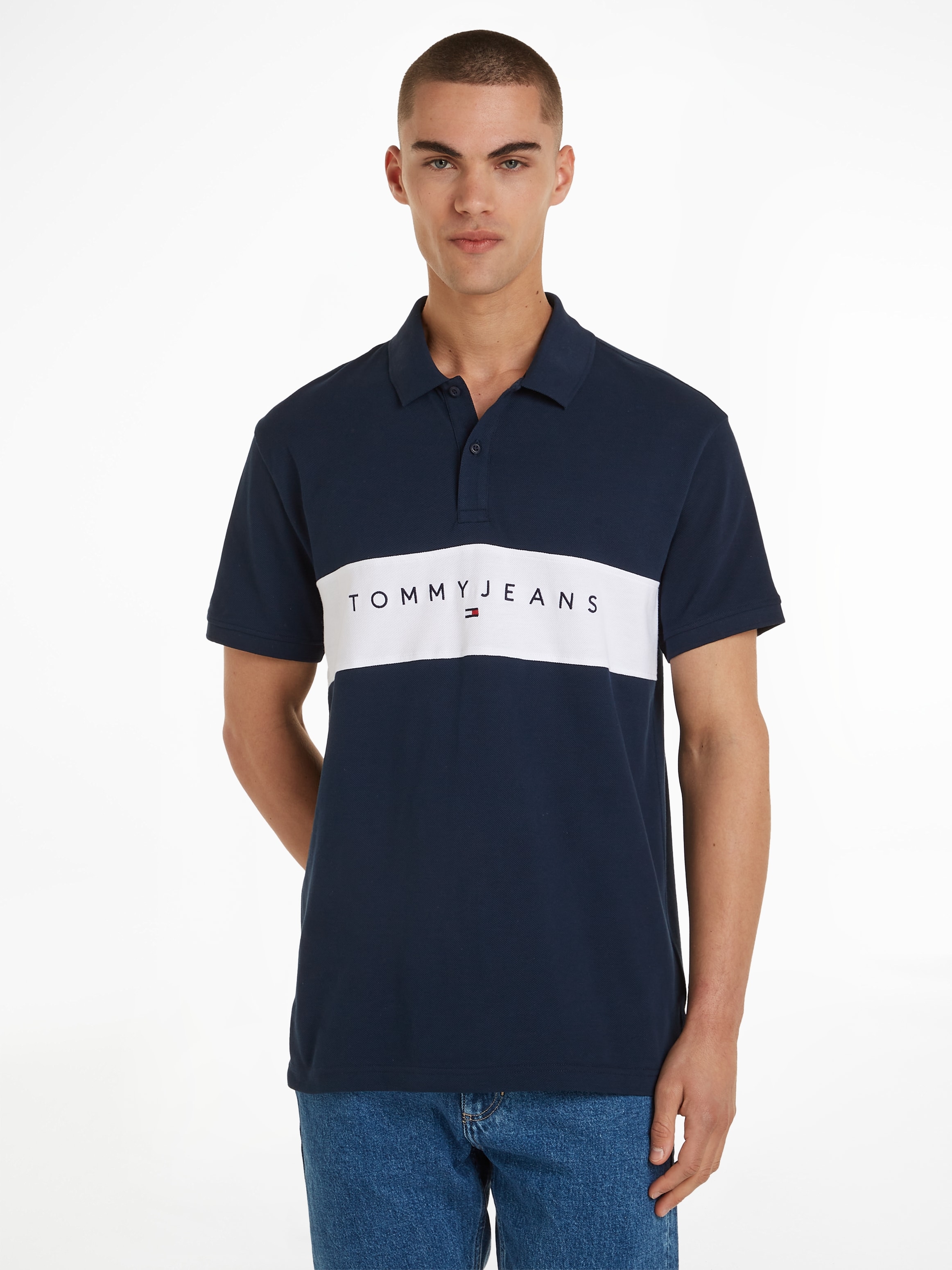 Poloshirt »TJM REG LINEAR POLO«, mit grossem Tommy Jeans Schriftzug
