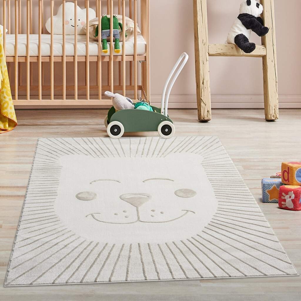 Carpet City Kinderteppich »MARA714«, rechteckig, Kinderzimmer Teppich Tiere Beige Spielzimmer