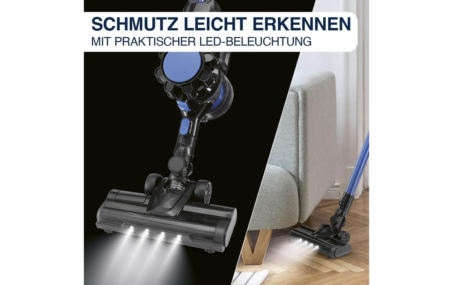 CLEANmaxx Aspirateur à main et à manche sans fil »CLEANmaxx Akku-Hand- und Stielsauger Blau/Schwarz«