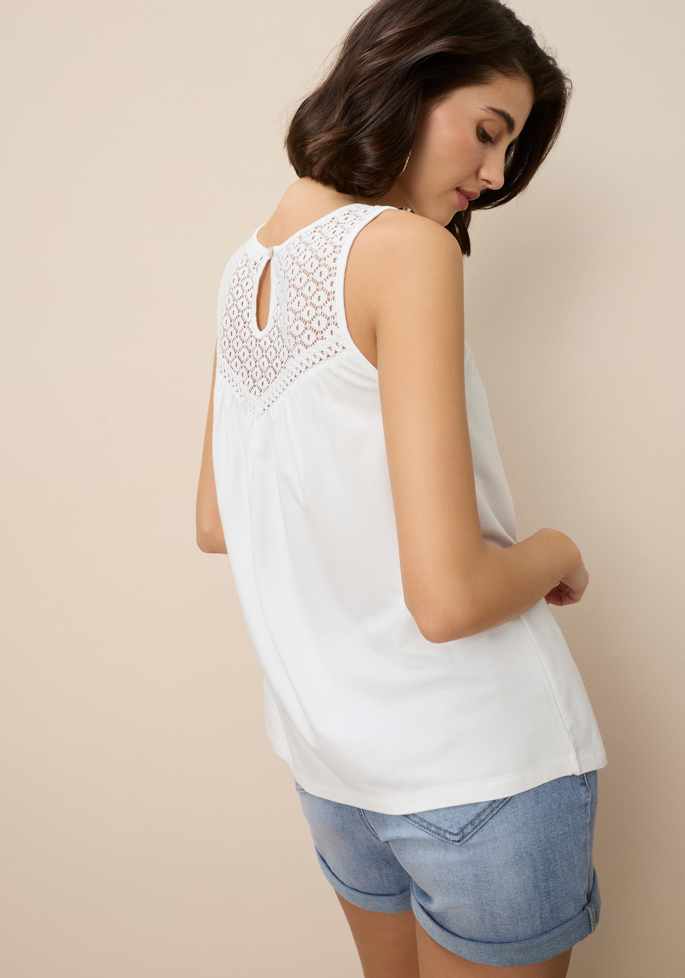 Tamaris Top en dentelle mit ausgestellter Passform