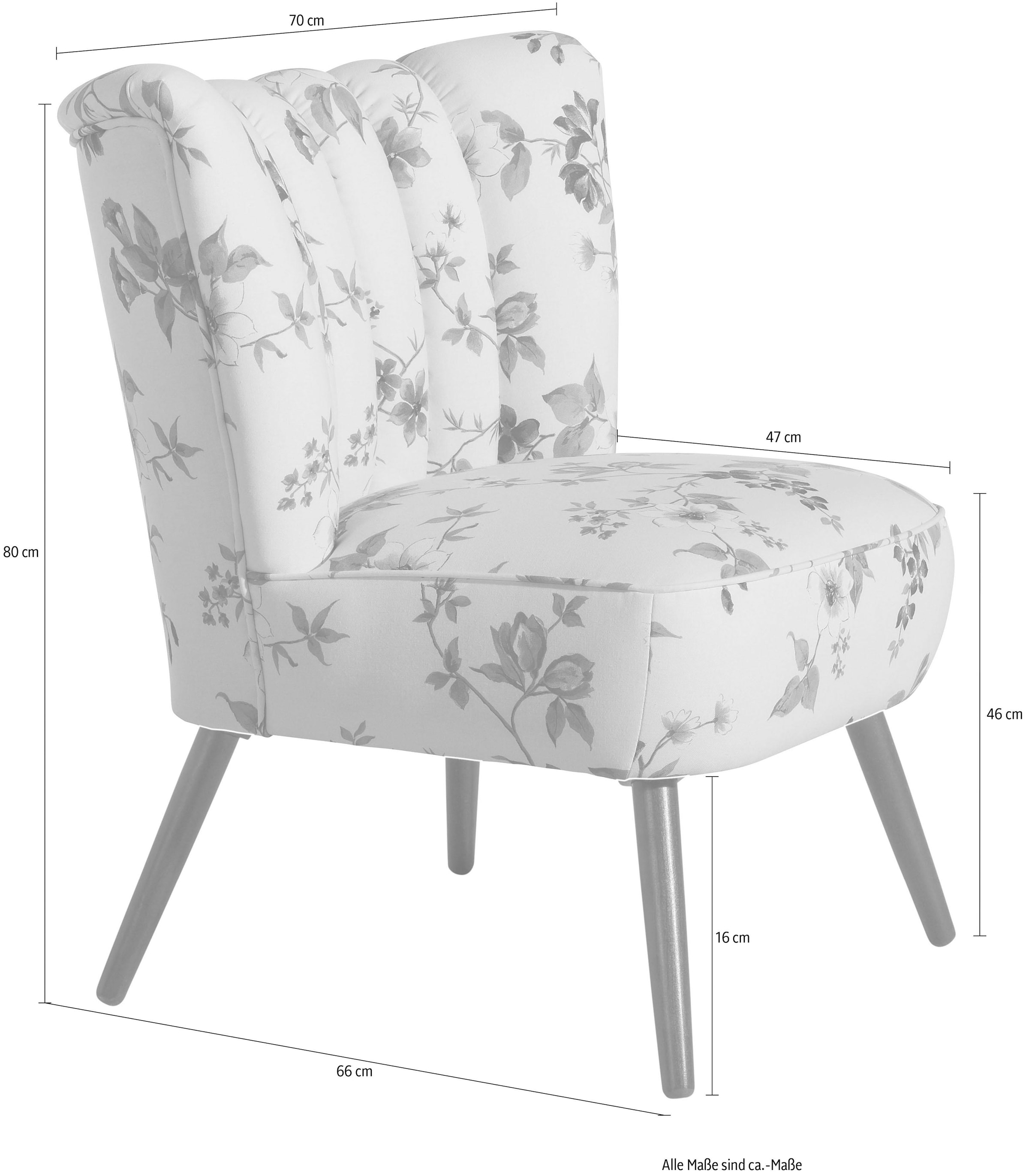 Max Winzer® Sessel »Aspen«, im Retrostil, mit Blumenmuster