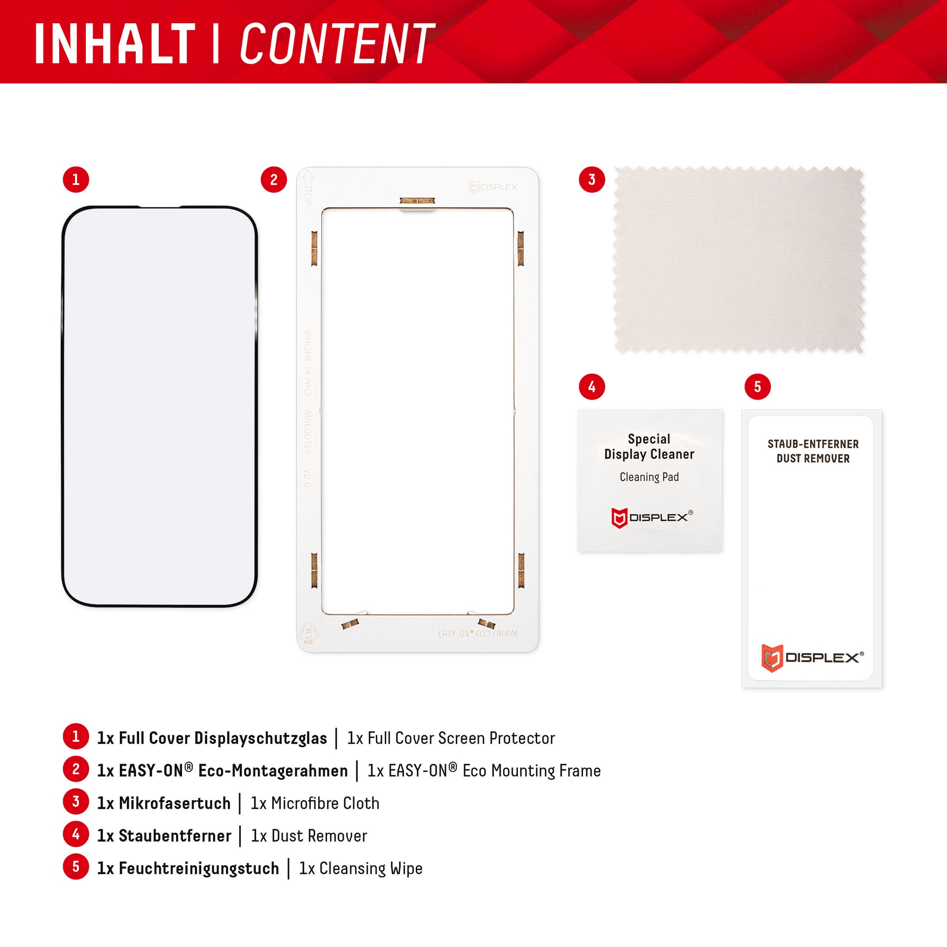 Displex Verre de protection d'écran »Real Glass Full Cover« Displayschutzfolie, Schutzfolie, Bildschirmschutz, kratz- & stossfest