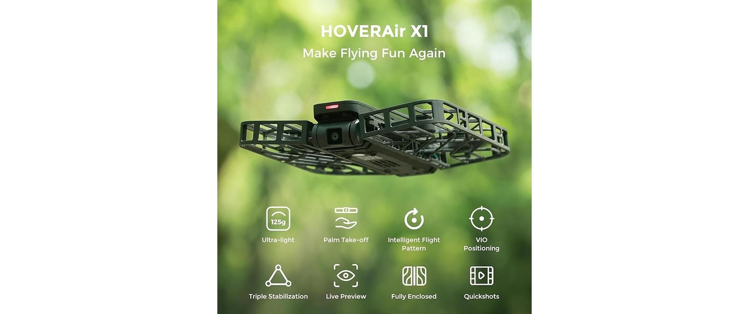 Drohne »HOVERAir HoverAir X1 Combo RTF (C0)«, Bedienung: App, Frequenzbereich: 2.4/5.8 GHz