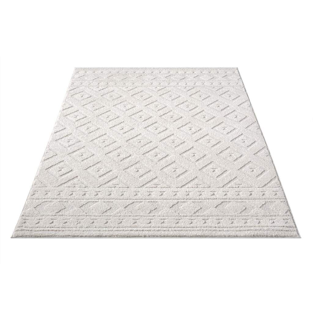 Carpet City Teppich »LOUNGE 9999« rechteckig 15 mm Höhe Kurzflor-Teppich Modern, Hoch-Tief-Struktur, Wohnzimmer, Schlafzimmer