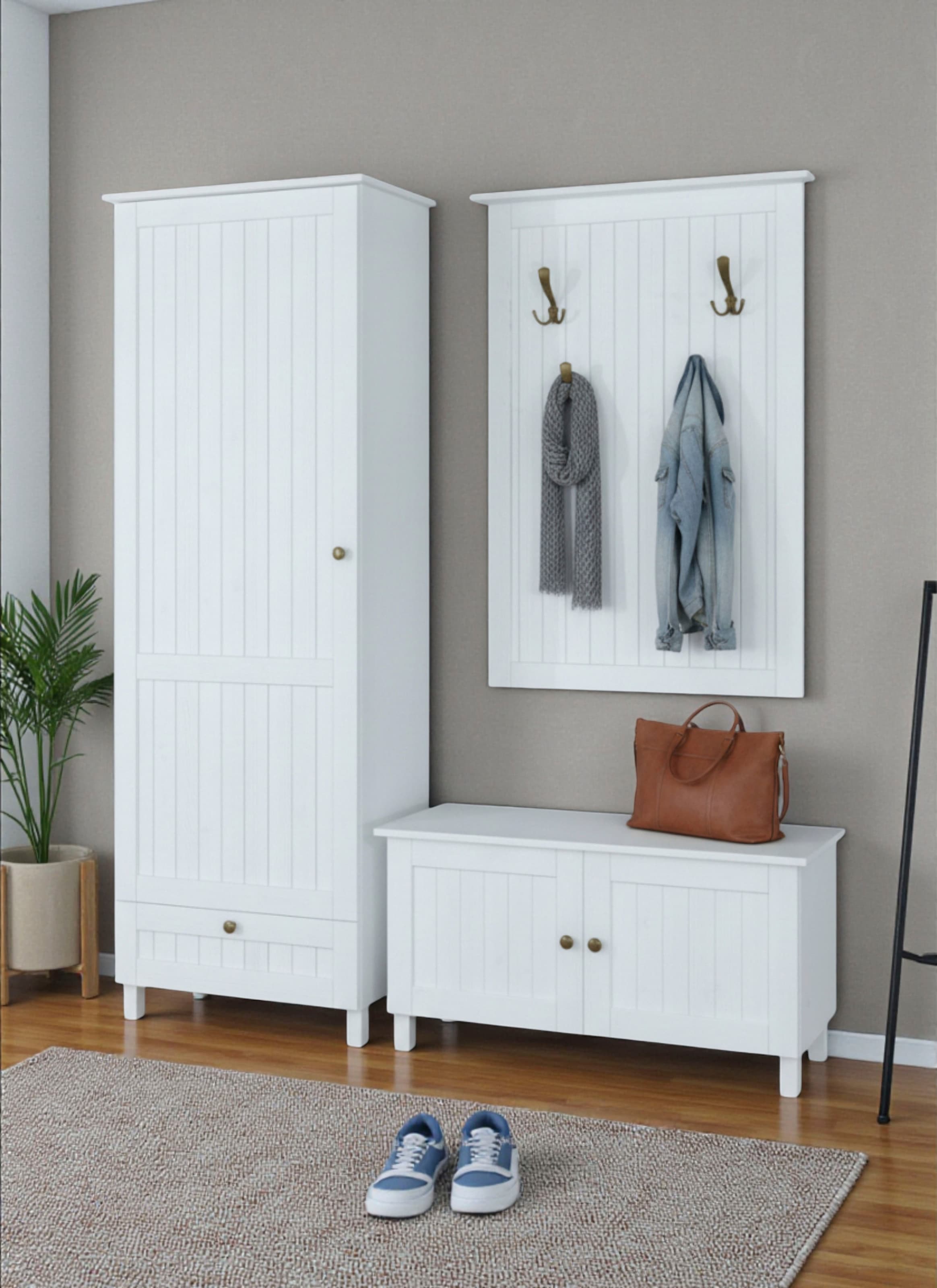 GOODproduct Armoire vestiaire »Juventus« 1 cuis tlg. en pin massif, largeur 67 cm, avec tringle à vêtements