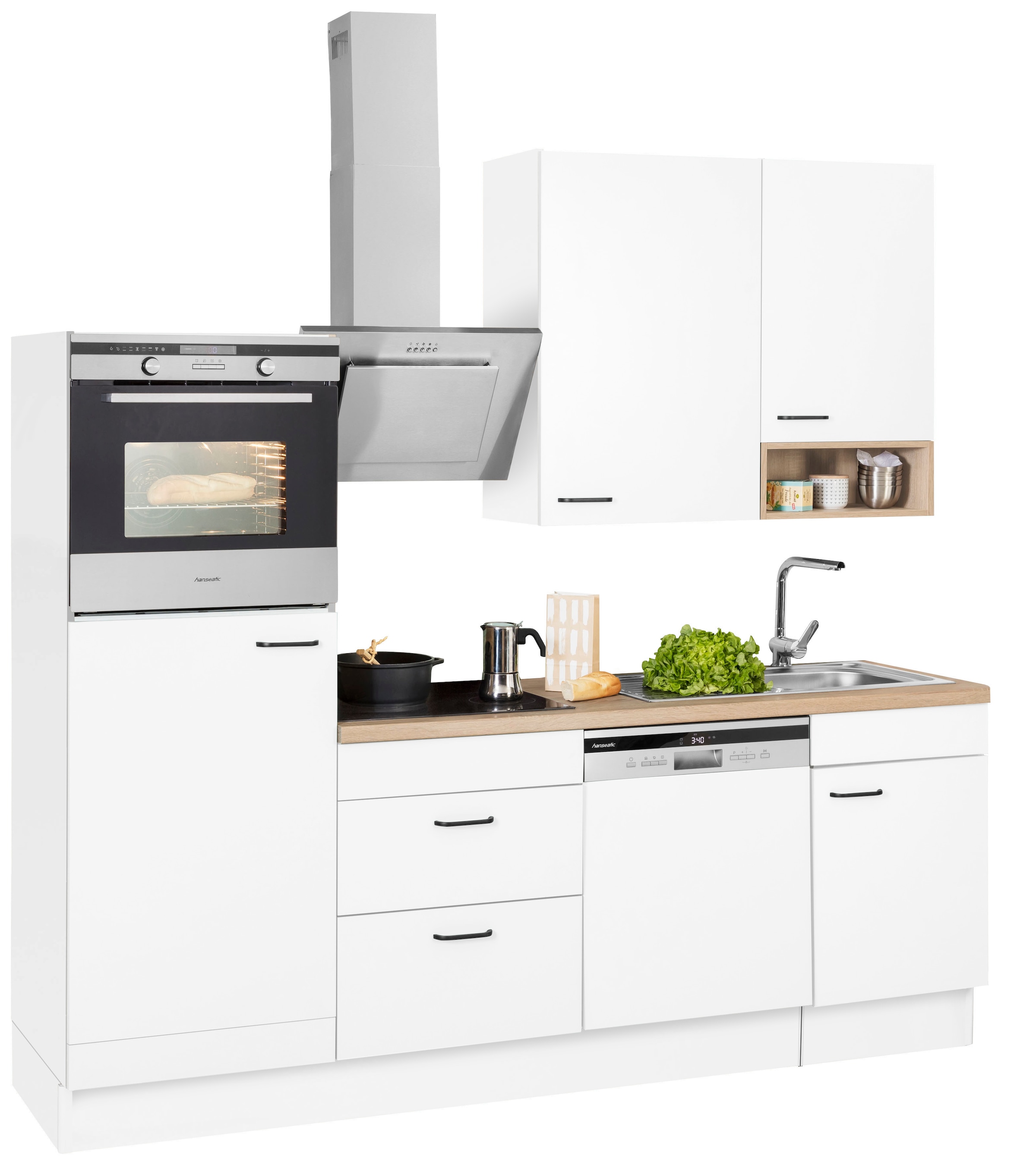 OPTIFIT Küchenzeile »Elga«, Premium-Küche, Soft-Close-Funktion, grossen Vollauszügen, Breite 230 cm
