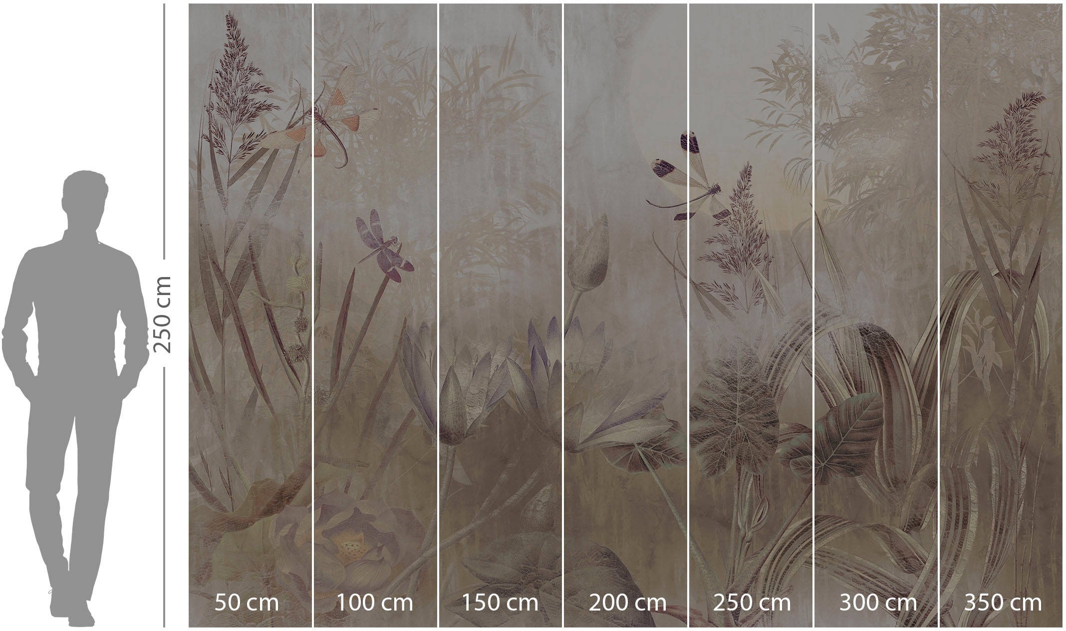 Komar Vliestapete »Digitaldruck Vlies -  Dragonfly Pond - Grösse 350 x 250 cm« bedruckt glatt Wohnzimmer, Schlafzimmer