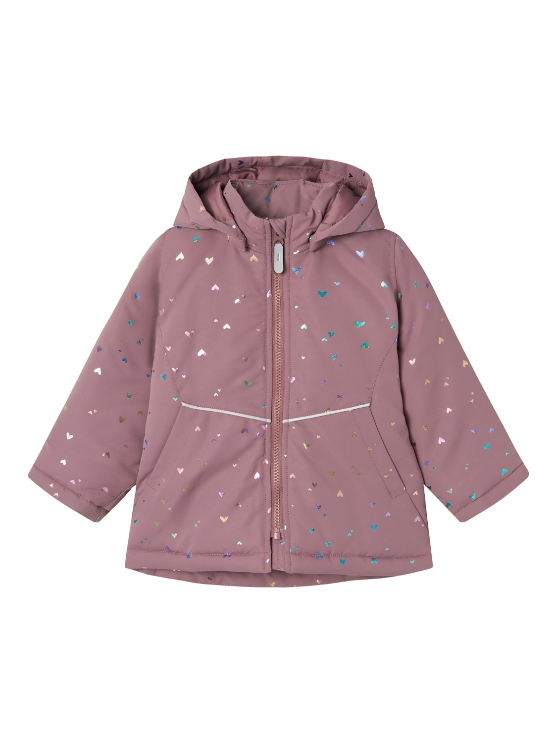 Outdoorjacke »NMFMAXI JACKET GLITTER FOIL«, mit Kapuze