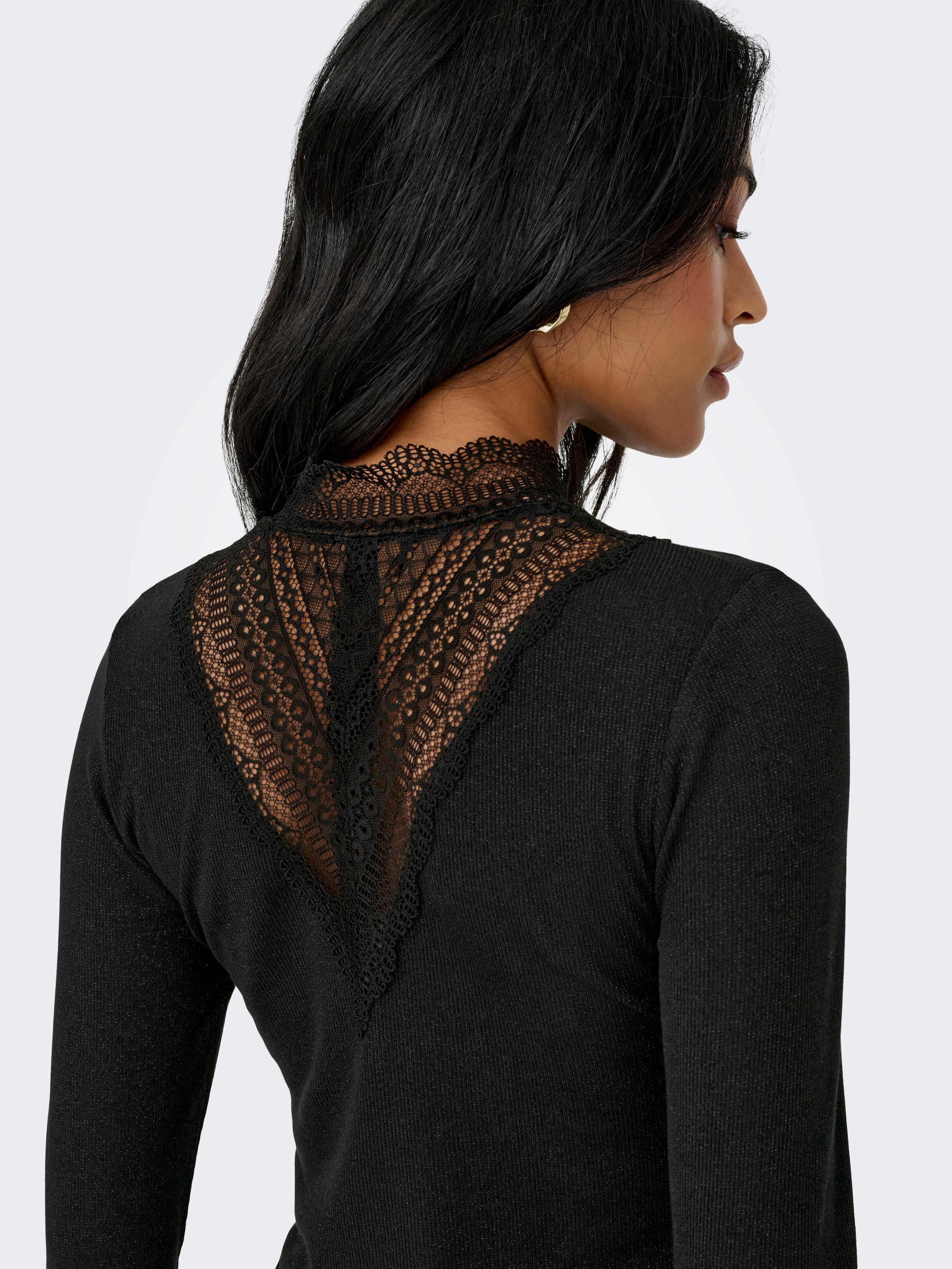 ONLY Langarmshirt »ONLTILDE GLITTER L/S HIGHNECK TOP JRS« Polyester, regular fit