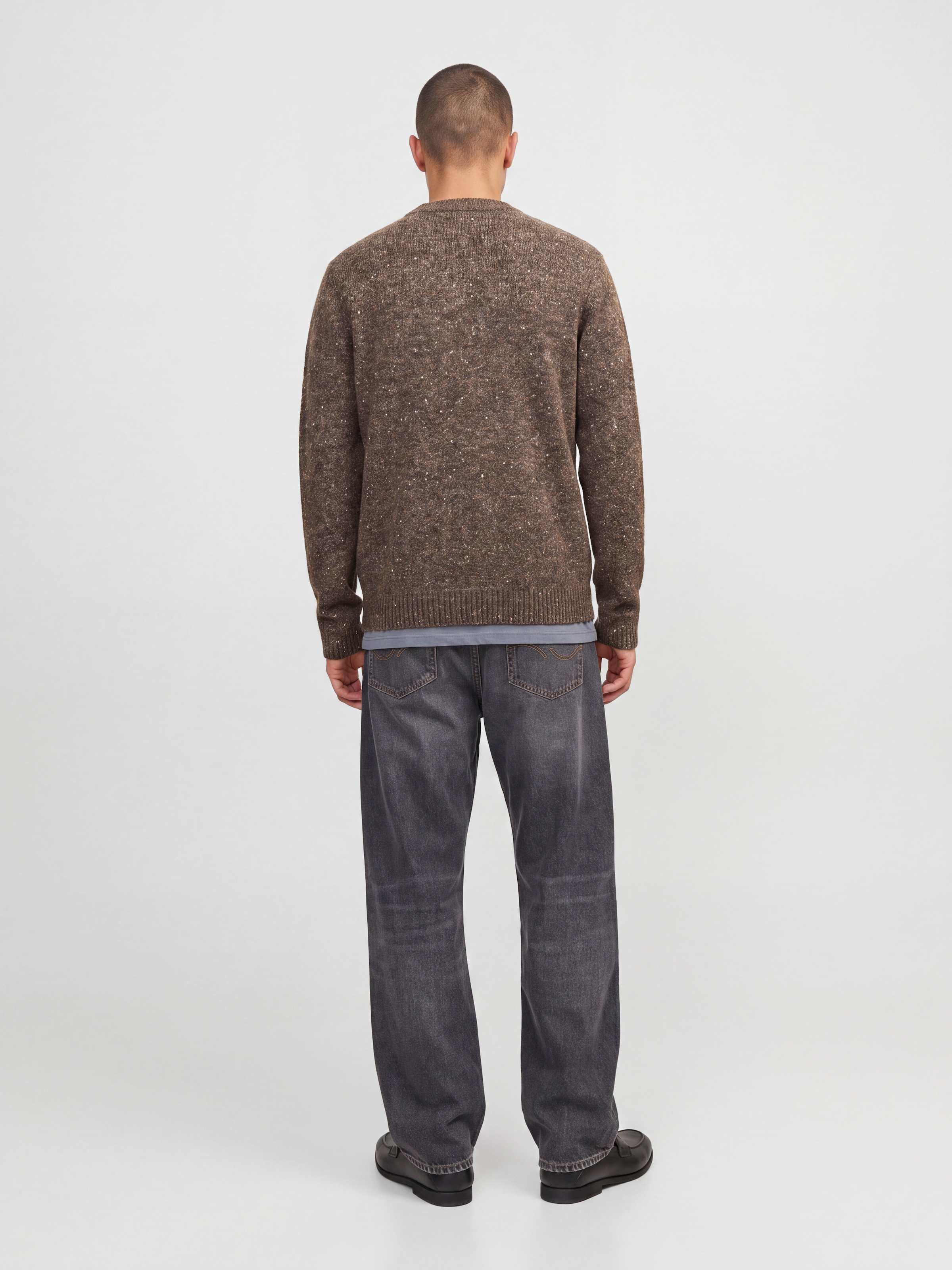 Jack & Jones Pull à col rond »JJENIEL KNIT CREW NECK SN« mélange coton, coupe régulière