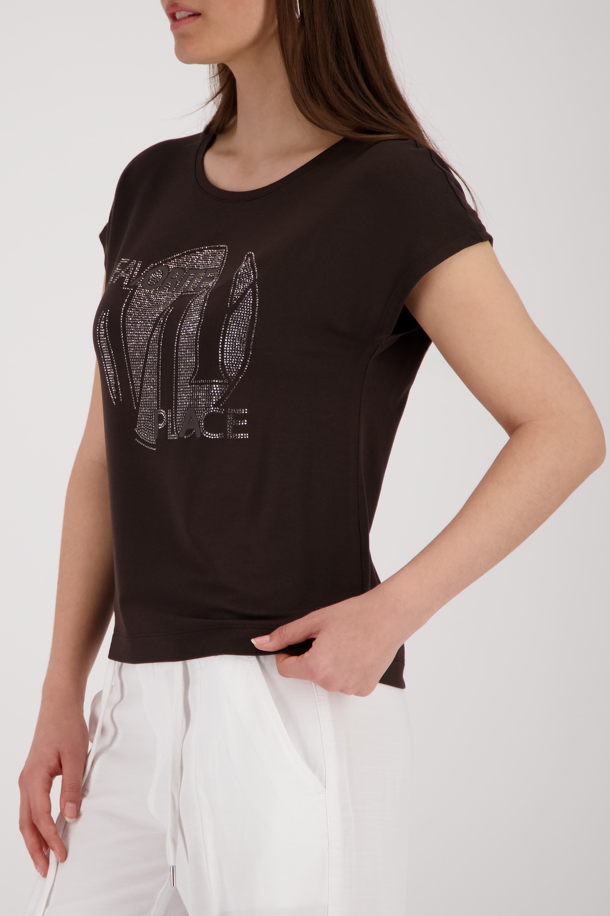Monari T-Shirt »Shirt Schmuck« Regular fit mit Strasssteinen