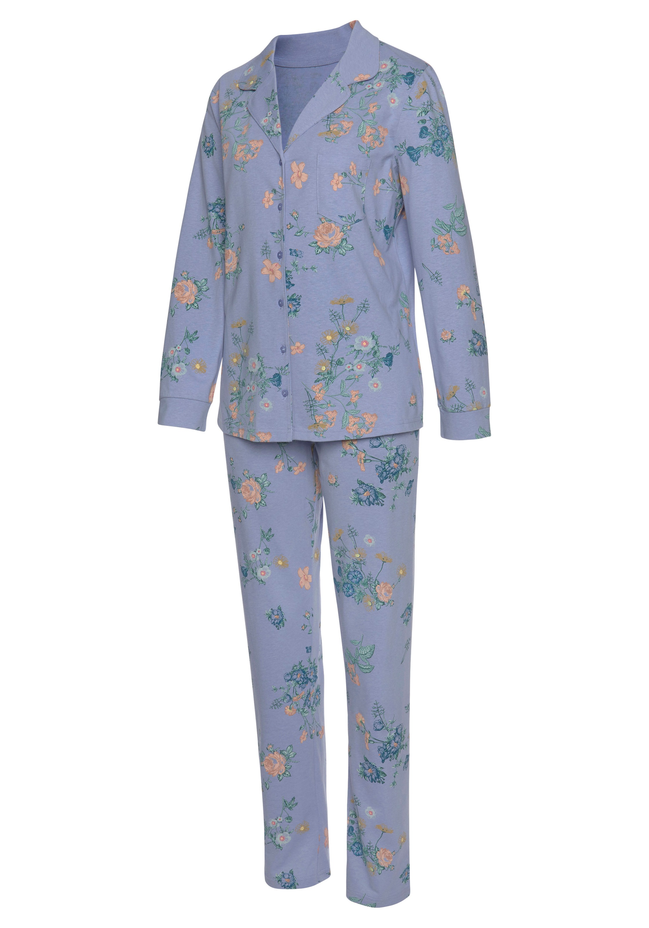 Vivance Dreams Pyjama, (2 tlg.), mit Blumen Print