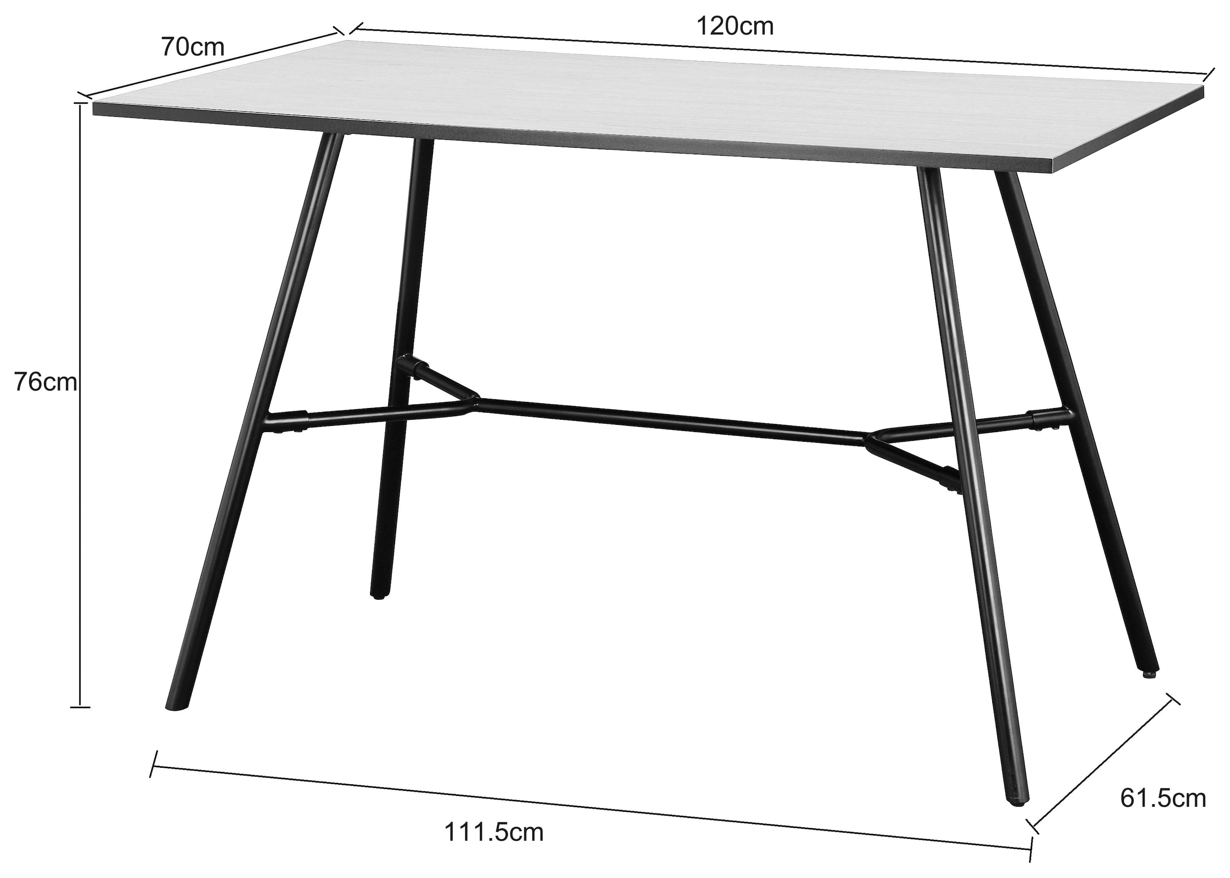 INOSIGN Table de salle à manger »Cannington, TOPSELLER!, OTTOs Choice« Tisch, Küchentisch, Auszugstisch, TOPSELLER!,  Metall Gestell, Tischplatte aus MDF , OTTOs Choice