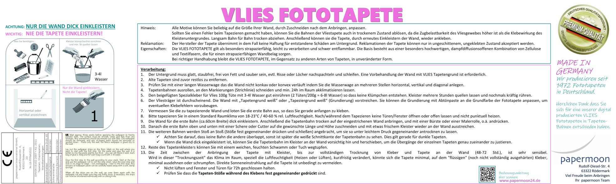 Papermoon Fototapete "Herzen"
