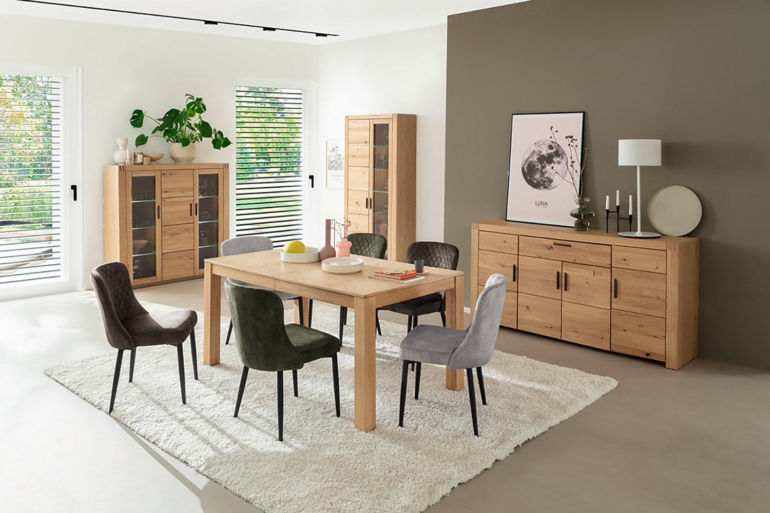 MCA furniture 4-Fussstuhl »ABOSHI Esszimmerstuhl (4er Set)«, (Set), 4 St., Veloursstoff, Taschenfederkern, Metall schwarz,Vintage-Veloursoptik,belastbar 120 kg