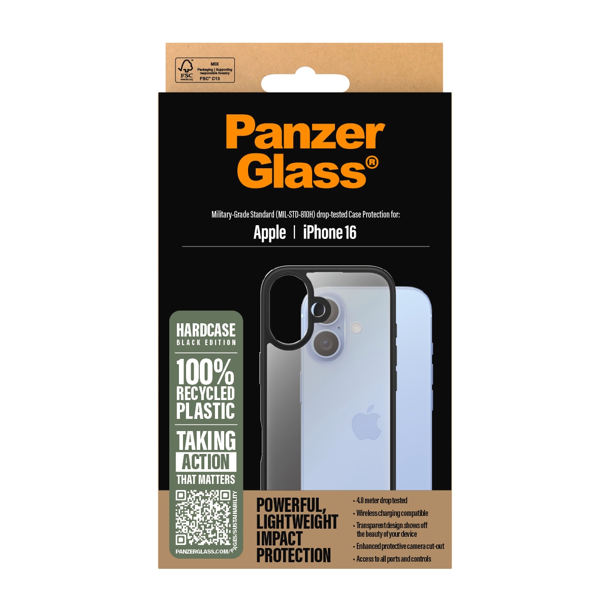 CARE by PanzerGlass Housse pour téléphone portable »HardCase für Apple iPhone 16« Backcover, Schutzhülle, Handyschutzhülle, Case, Schutzcase, stossfest