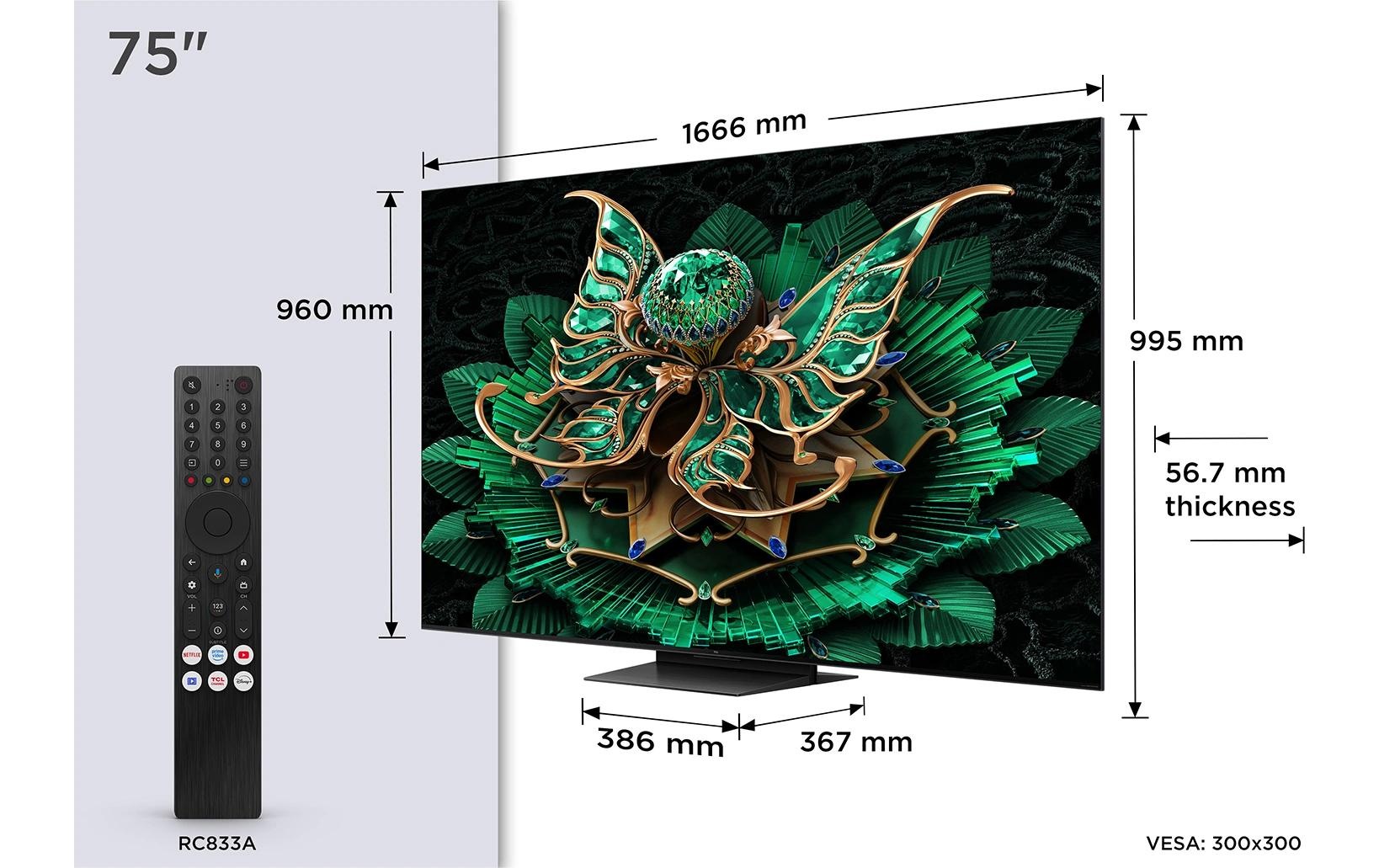 TCL QLED-Fernseher »75C7K« 191 cm/75 ″ Smart-TV