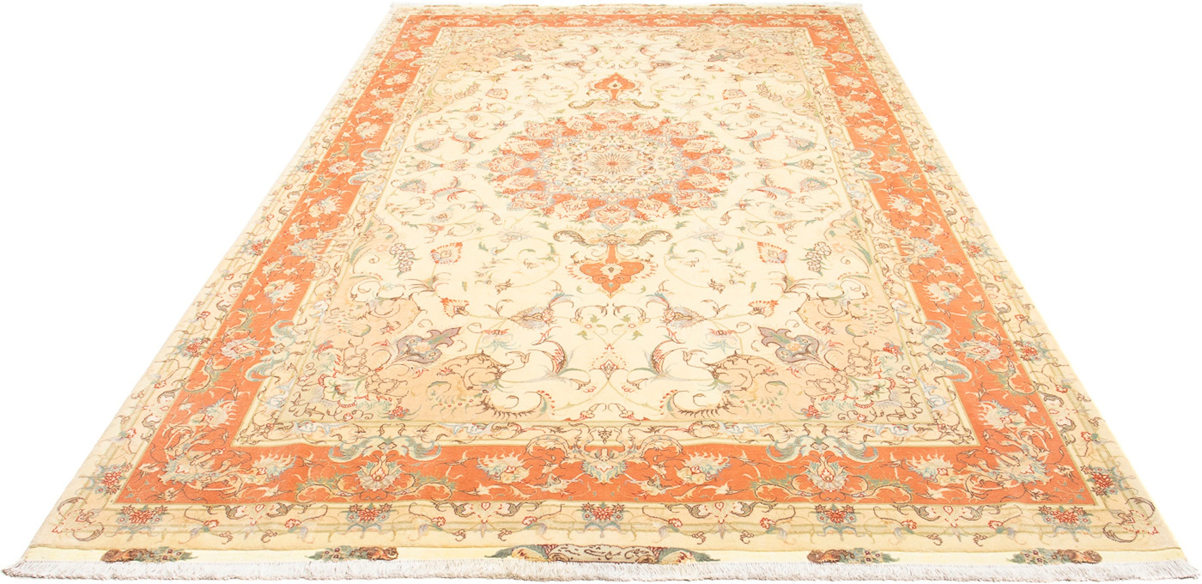 Image of morgenland Orientteppich »Perser - Täbriz - Royal - 300 x 202 cm - beige«, rechteckig, 7 mm Höhe, Wohnzimmer, Handgeknüpft, Einzelstück mit Zertifikat bei Ackermann Versand Schweiz
