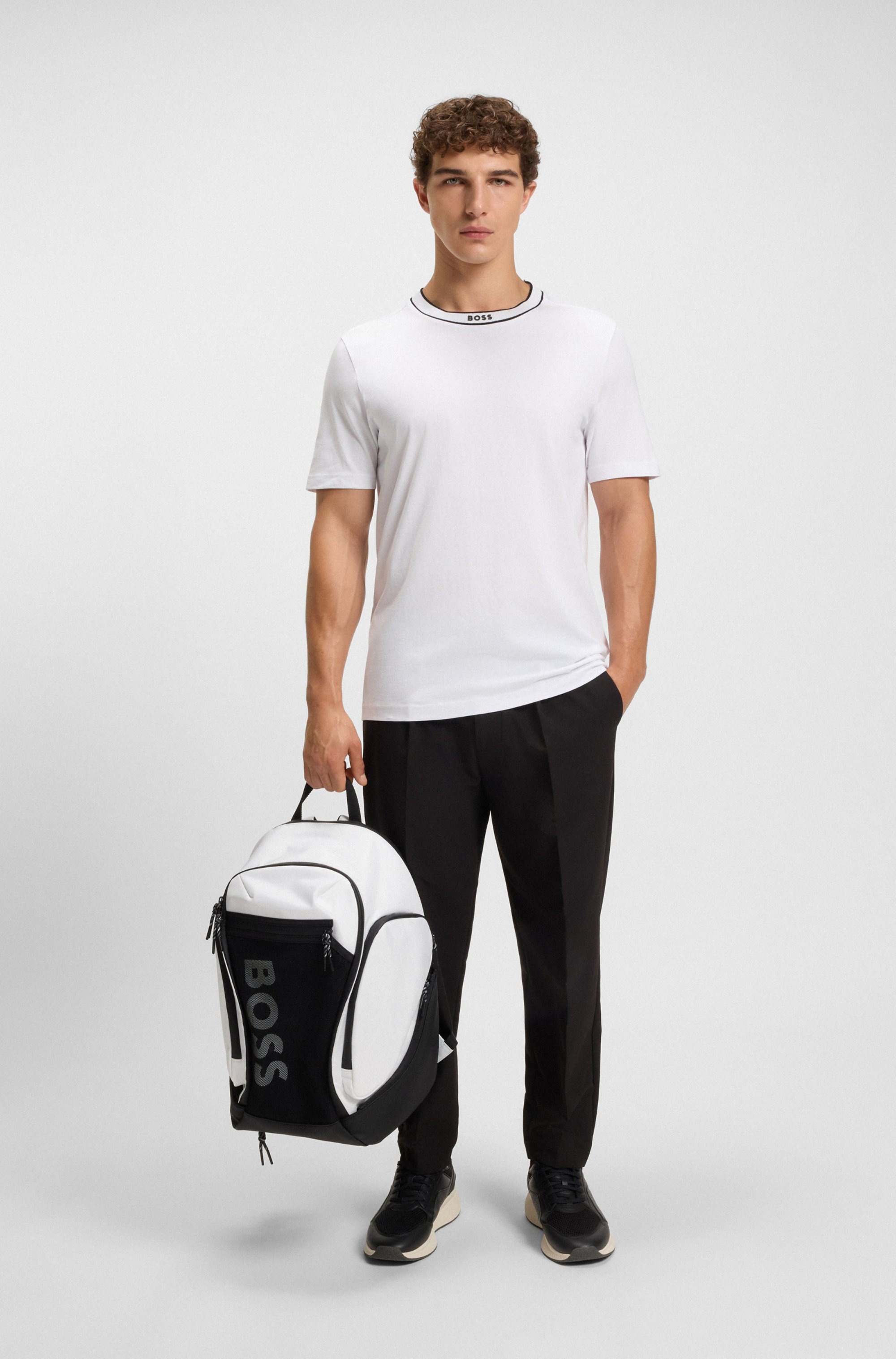 BOSS GREEN T-Shirt »Tee«, mit Streifendetail am Ausschnitt