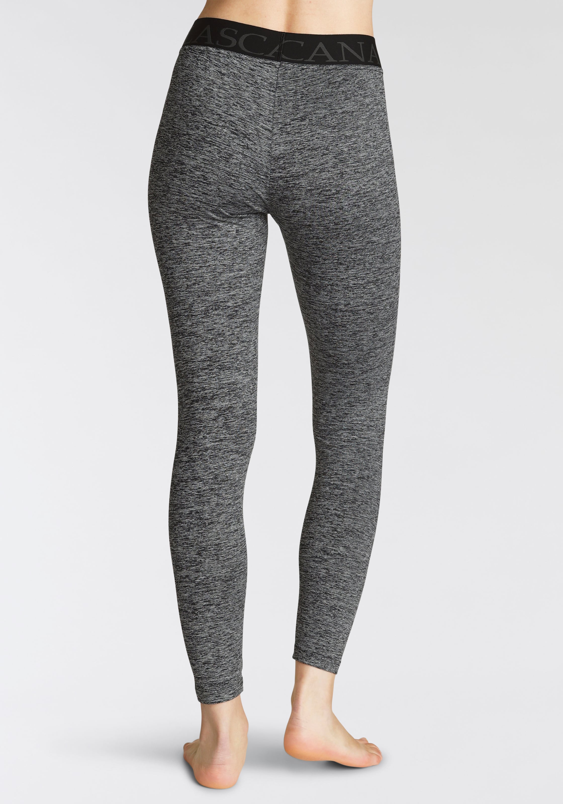 LASCANA ACTIVE Leggings, meliert, mit elastischem Bund und darin eingewebtem Schriftzug