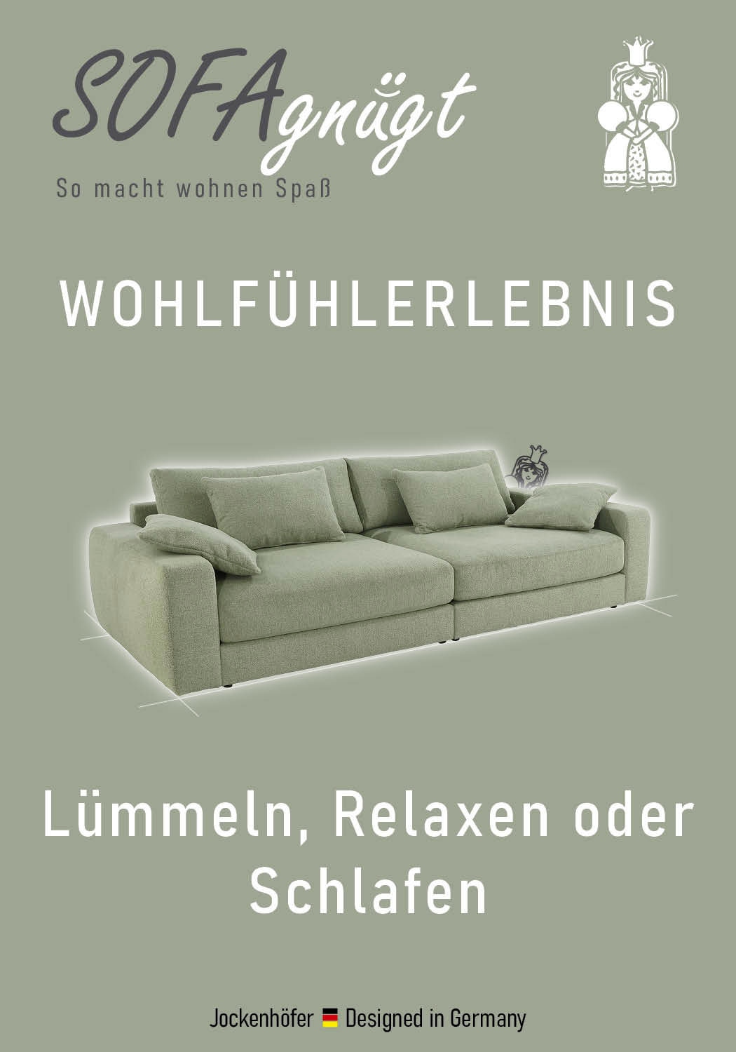 Jockenhöfer Gruppe Big-Sofa »Milano XXL, B: 290 cm, Megasofa, Loungesofa« mit Zierkissen, Relaxfläche 120x240 cm, Federkern