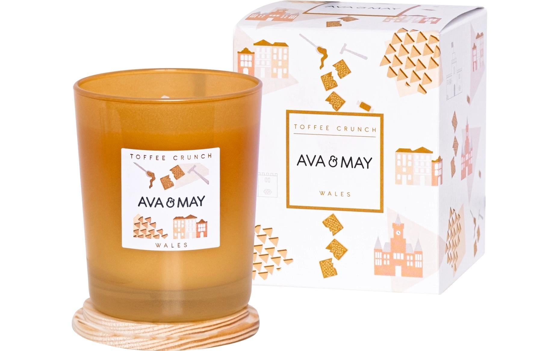 AVA & MAY Duftkerze »Toffee Crunch 180 g«, Holzart: Buche (Schweden)