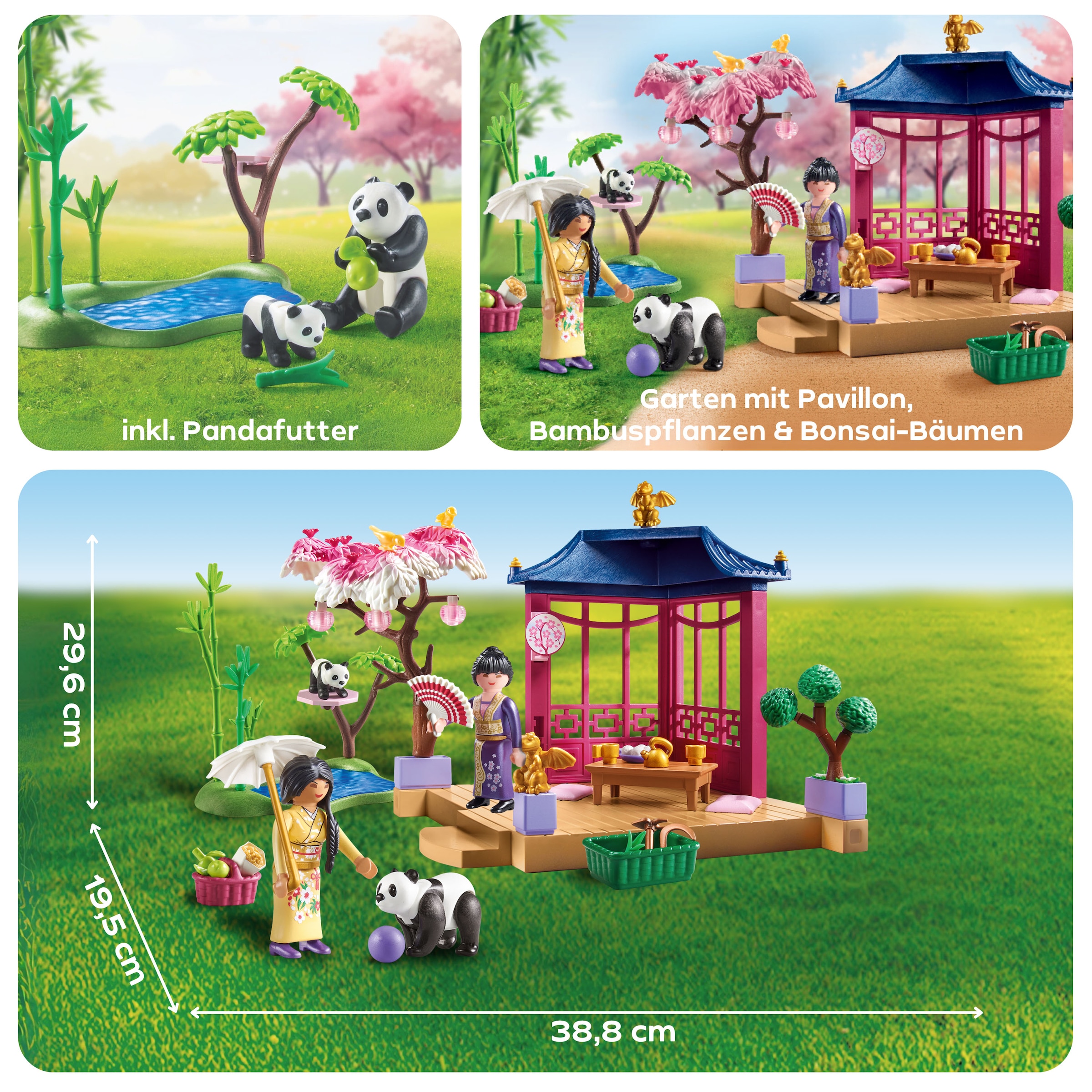 Playmobil® Jeu de construction »Asiatischer Garten mit Pandafütterung (71762), Playmobil My Life« Made in Europe