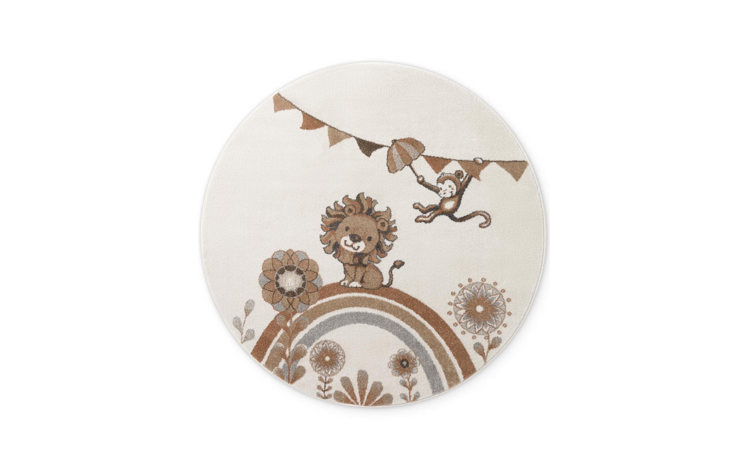 Villeroy & Boch Kinderteppich »Roar like a Lion Teppich« rund 9 mm Höhe Spielteppich weich, Kinderzimmer, Boho Kids Spielunterlage, Tieremotiv