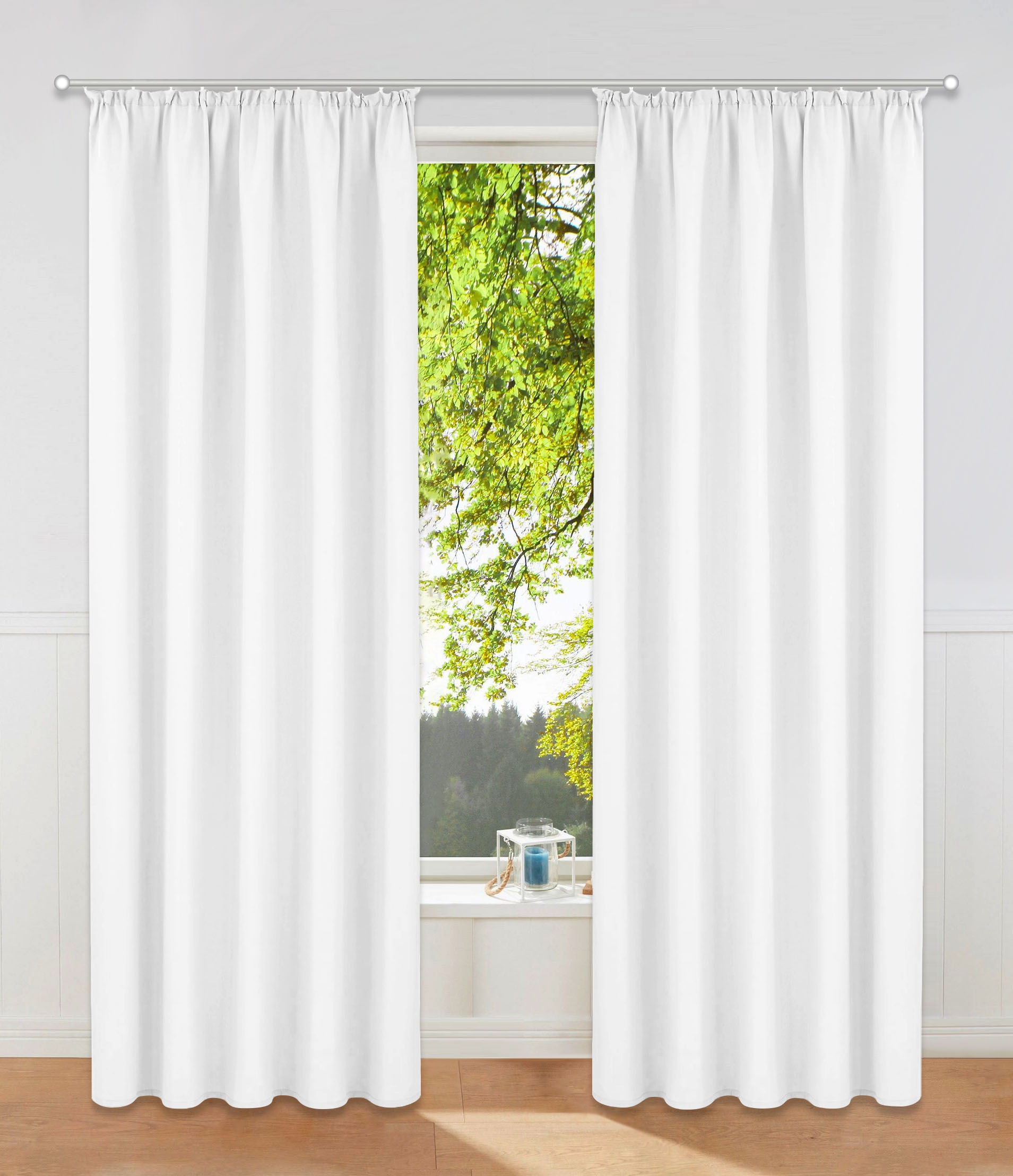 Image of GOODproduct Vorhang "Raja, Gardinen mit Kräuselband, Vorhänge Wohnzimmer" Kräuselband 2 Stk. tlg. 2er-Set, Bestseller, einfarbig, modern, pflegeleicht, Mikrofaser