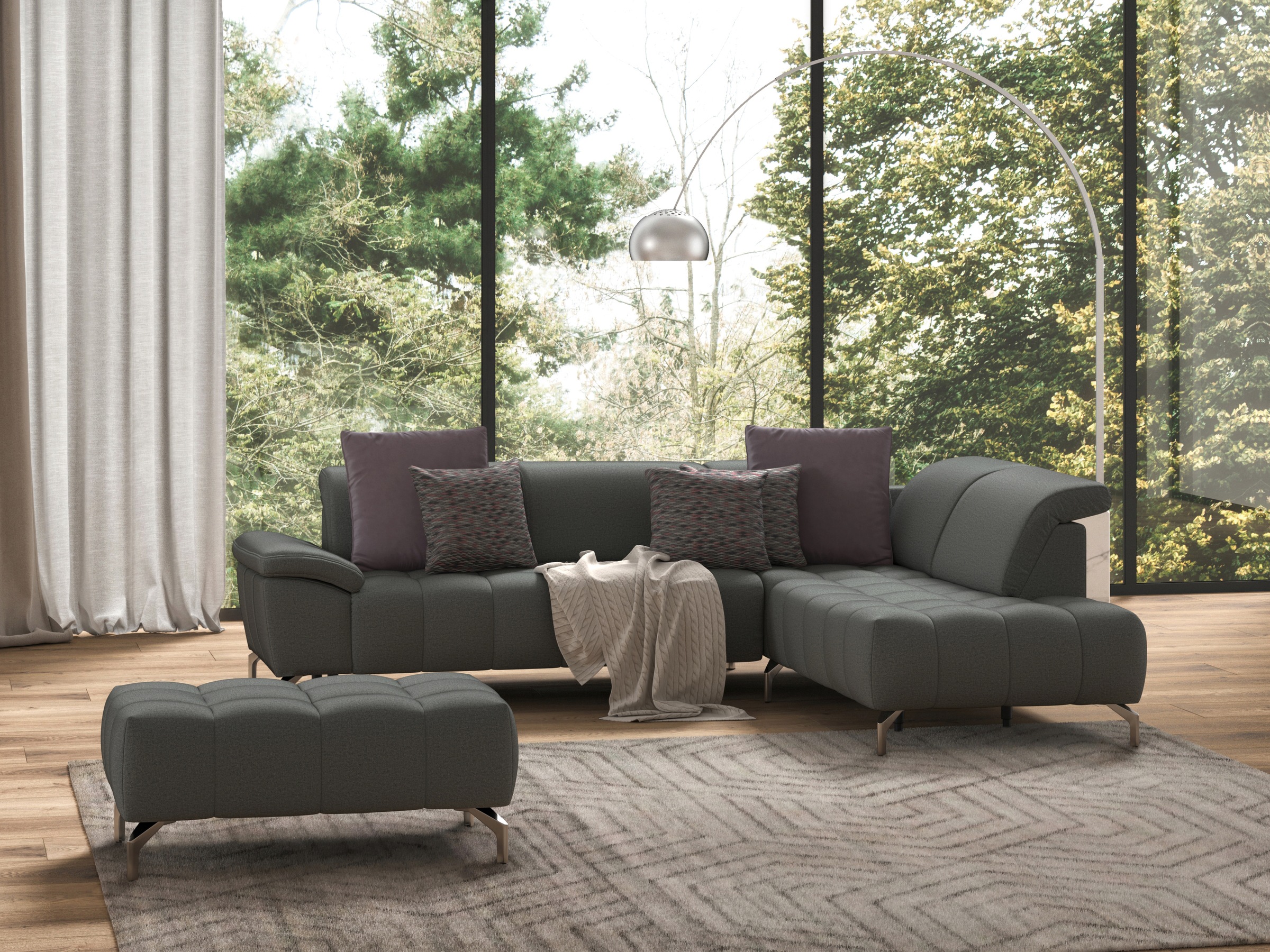 sit&more Ecksofa »Cool L-Form«, wahlweise mit Kopfteilverstellung und Vorziehsitz, motorisch