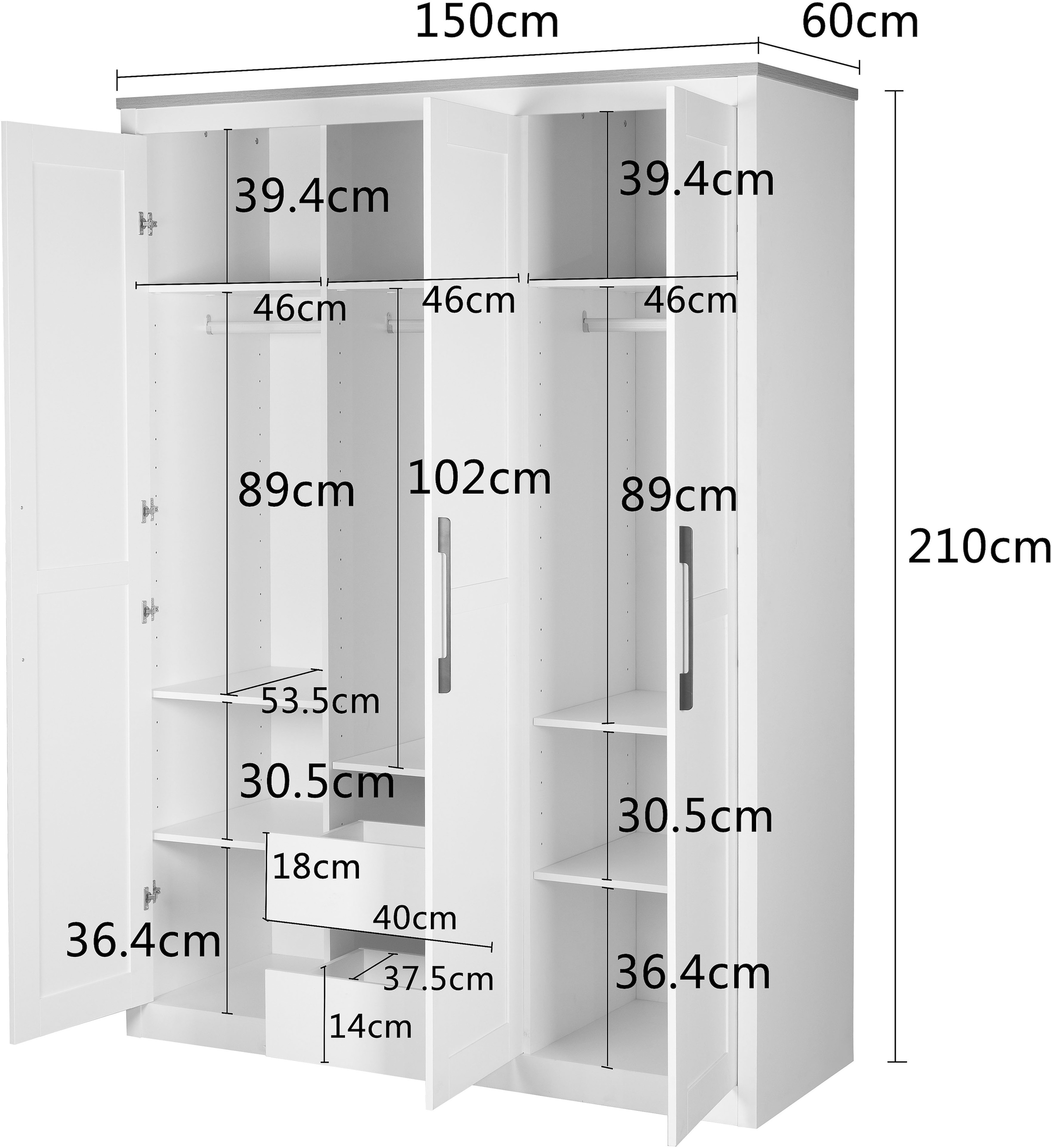 GOODproduct Kleiderschrank »Büsum Schlafzimmer Schrank Otto´s Choice« stabile robuste Bauweise mit optimaler Aufteilung,  Schlafzimmerschrank Landhaus Design Garderobe Schrank Bestseller
