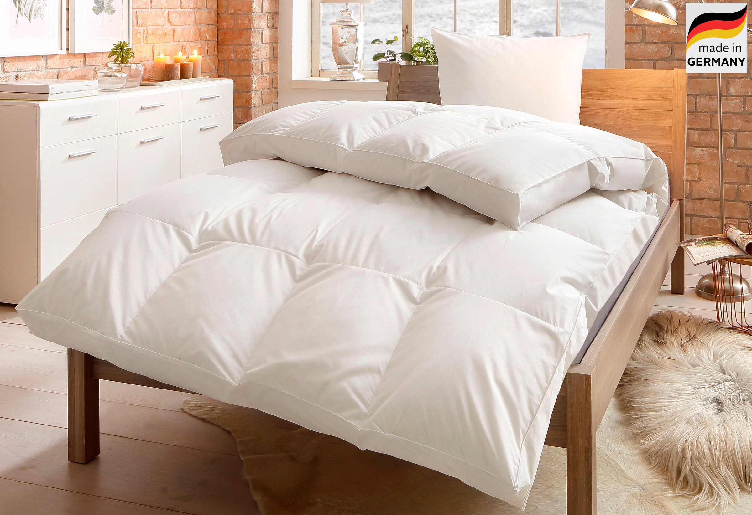 Image of GOODproduct Daunenbettdecke "Köniz 60% Daunen, Bettdecke 135x200 cm, 155x220 cm und weitere Grössen" polarwarm Füllung 60Daunen40Federn 1 Stk. tlg. Bettdecken, Sommer, Winter, Decke ist Made in Green zertifiziert