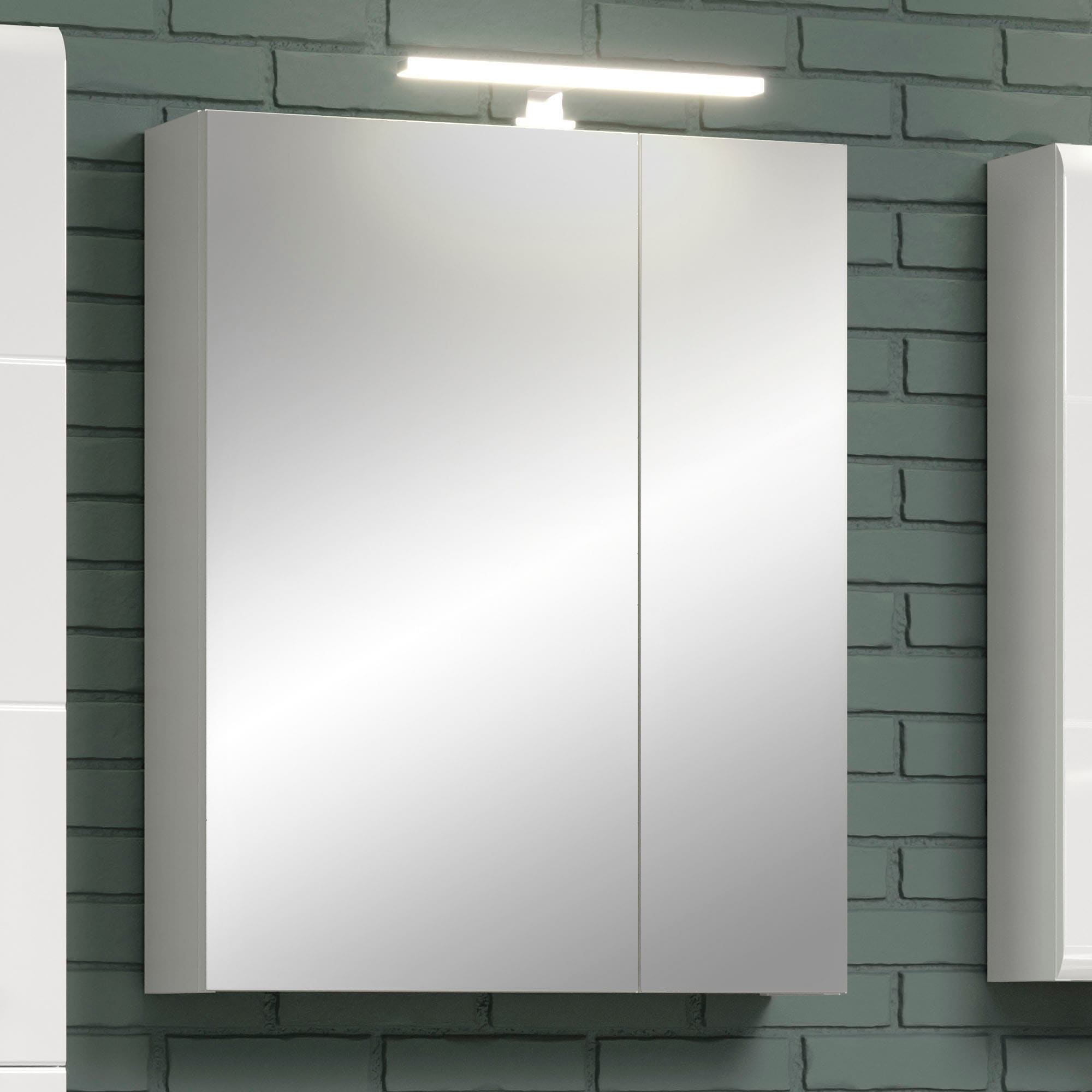 trendteam LED Spiegelleuchte LED-Board Kaltweiss Länge 30 cm - LED Badaufbauleuchte mit kaltem Licht - Mit Multibox